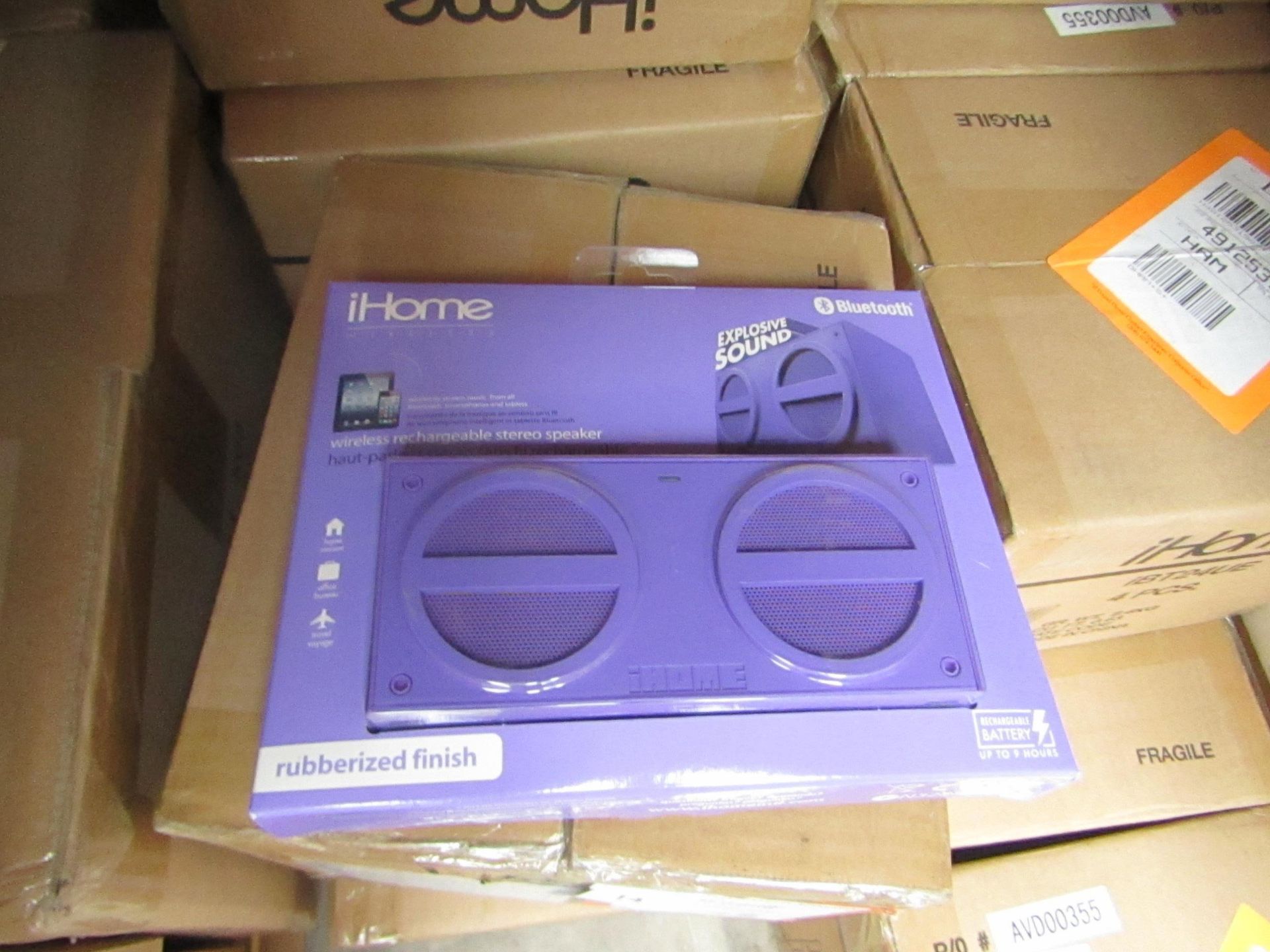 12x iHome wireless Bluetooth stereo speaker, new and packaged.