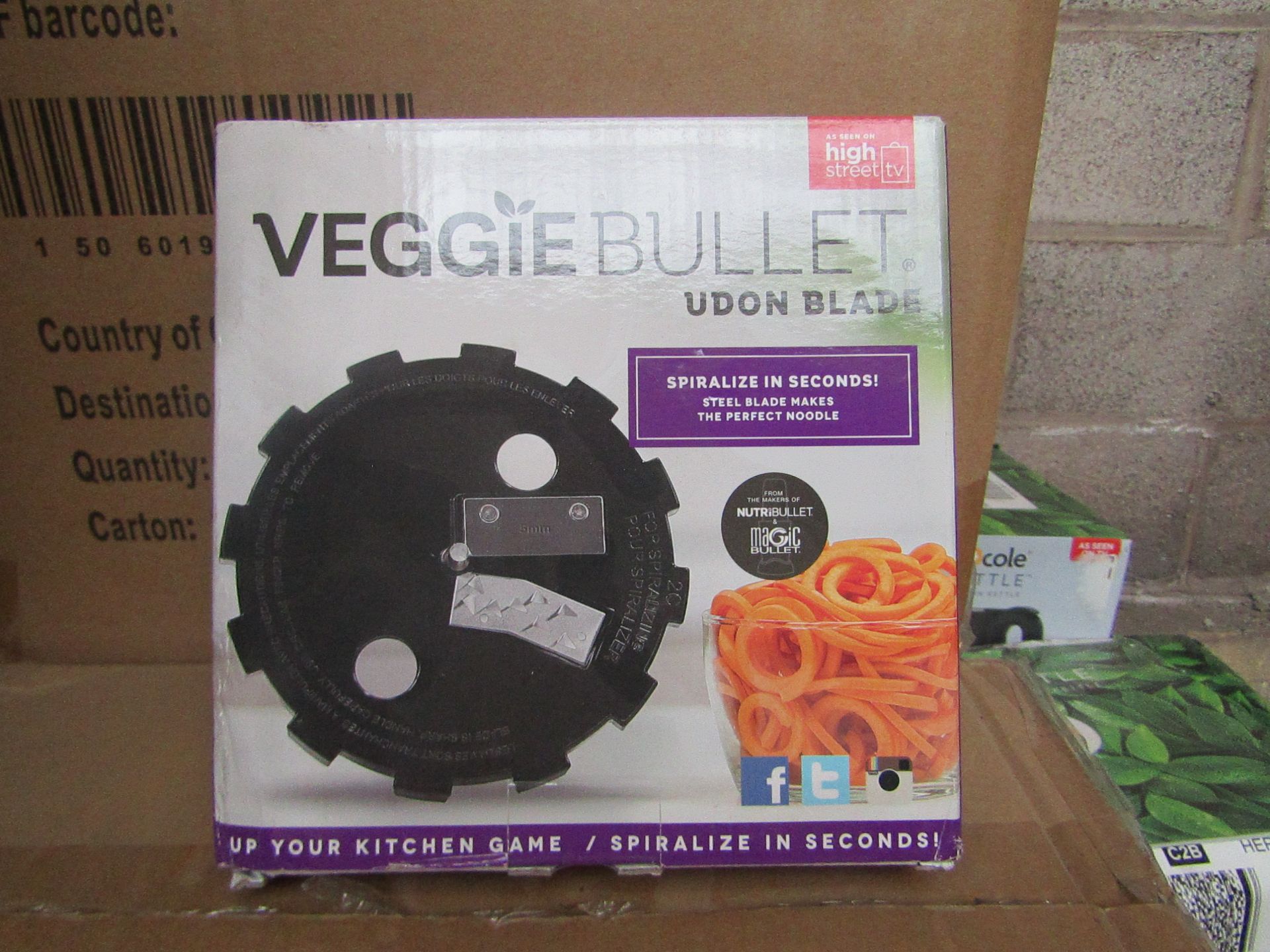 | 1X | BOX CONTAINING 20 UNITS OF 14 VEGGIE BULLET RIBBON BLADES | NEW AND BOXED | NO ONLINE - Image 2 of 2