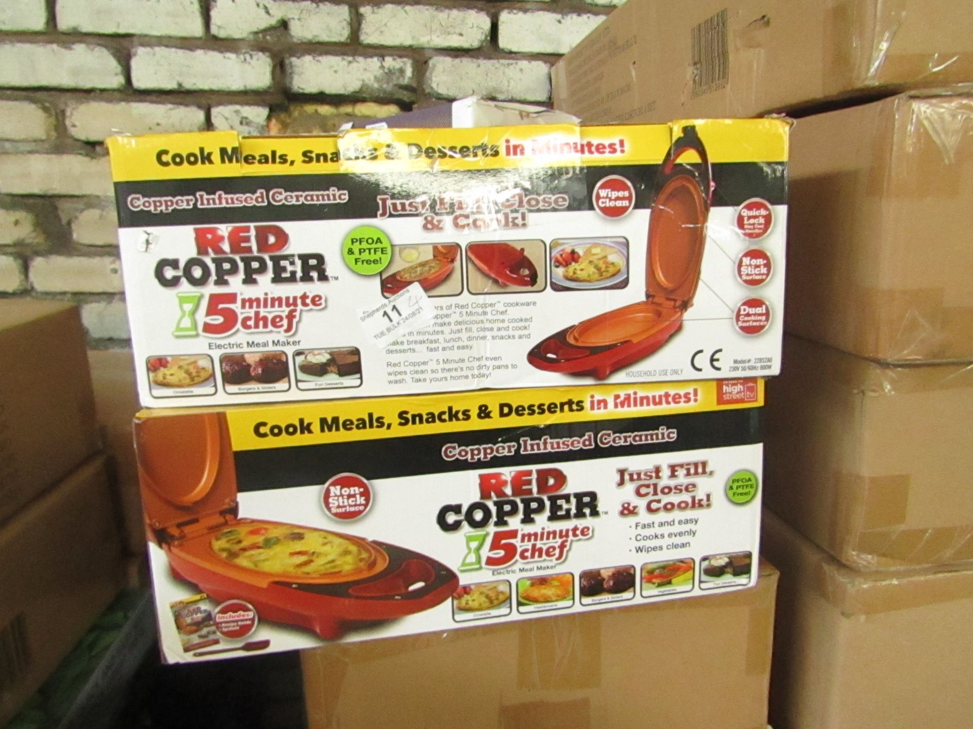 | 4X | RED COPPER 5 MINUTE CHEFS | UNCHECKED & BOXED | NO ONLINE RESALE | RRP £29.99 | TOTAL LOT RRP