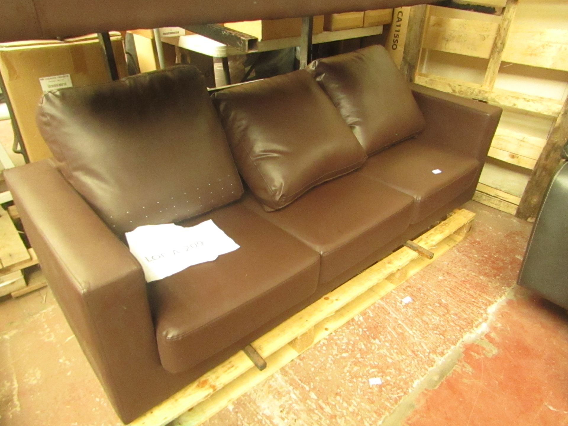 | 1X | LOFT ISABELLA 3 SEATER LEATHER SOFA | UNCHECKED & NO FEET PRESENT | RRP £315 |