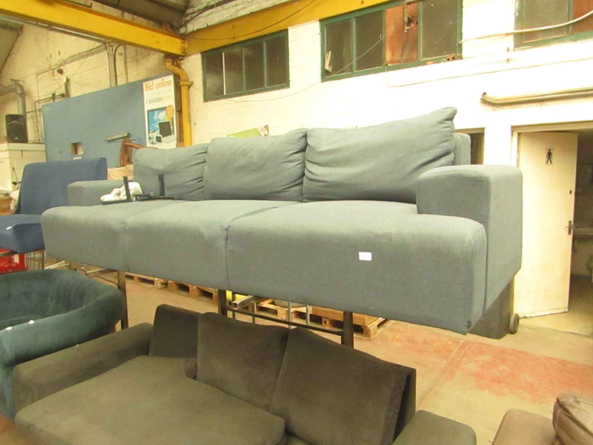 | 1X | MADE.COM OSKAR 3 SEATER SOFA, AEGEAN BLUE | NO VISIBLE DAMAGE (NO GUARANTEE) WITH FEET |