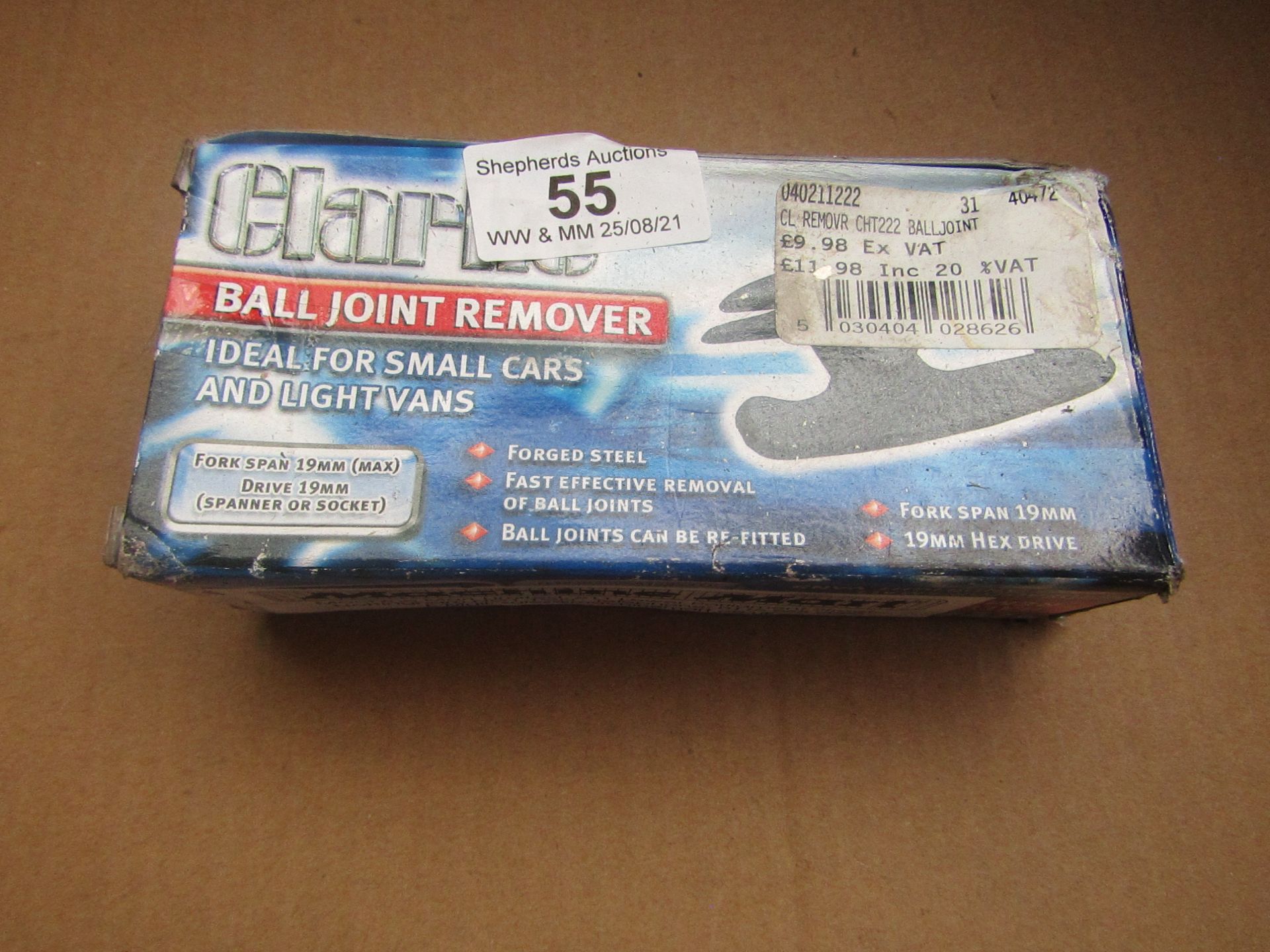 1x CL REMOVR CHT222 BALLJOINT, This lot is a Machine Mart product which is raw and completely