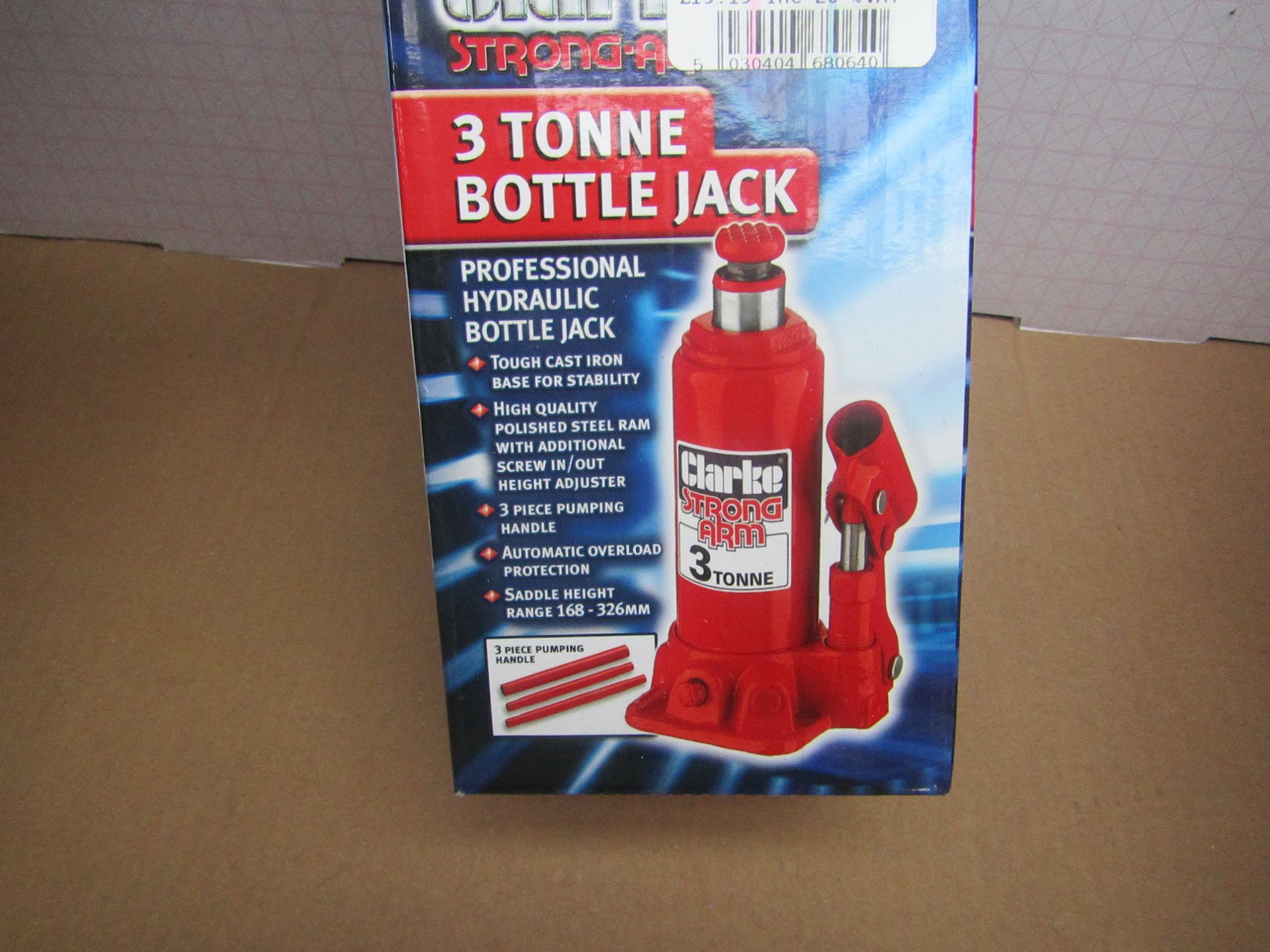 1x CL BOTTLE JACK CBJ3B 3TON 180-350MM, This lot is a Machine Mart product which is raw and