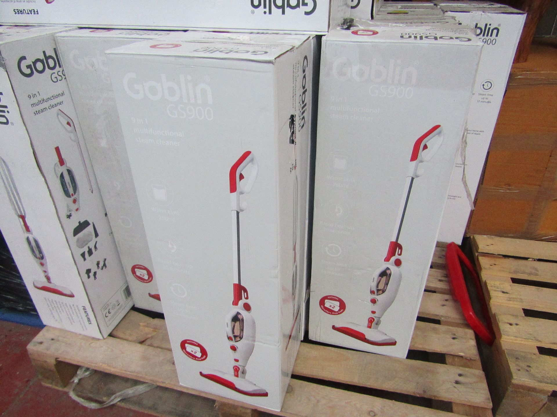 | 1X | GOBLIN WHITE 9 IN 1 MULTIFUNCTIONAL STEAM CLEANER | UNCHECKED AND BOXED | NO ONLINE