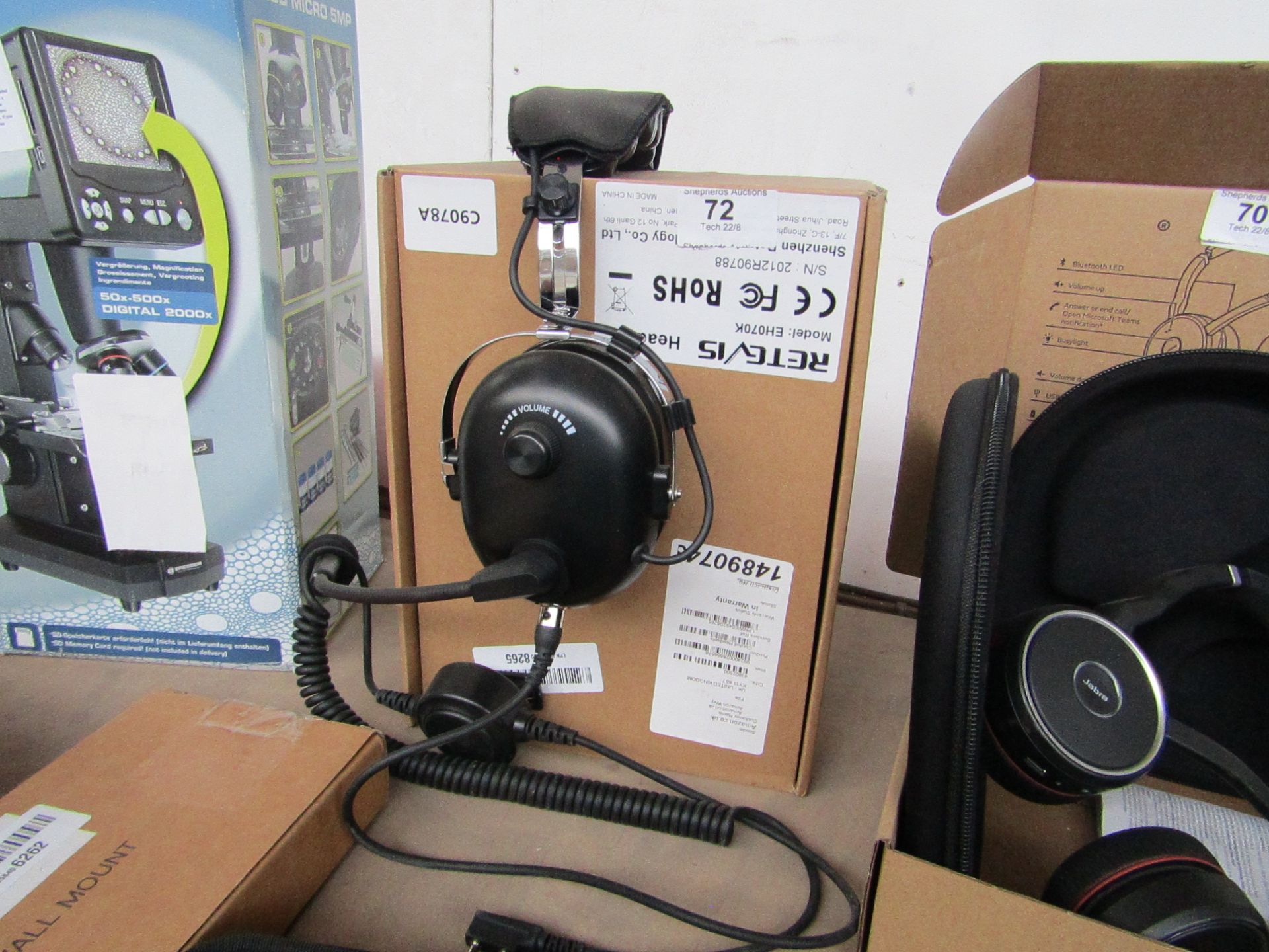 Retrvis 2 way radio head set, unchecked and boxed, RRP £99