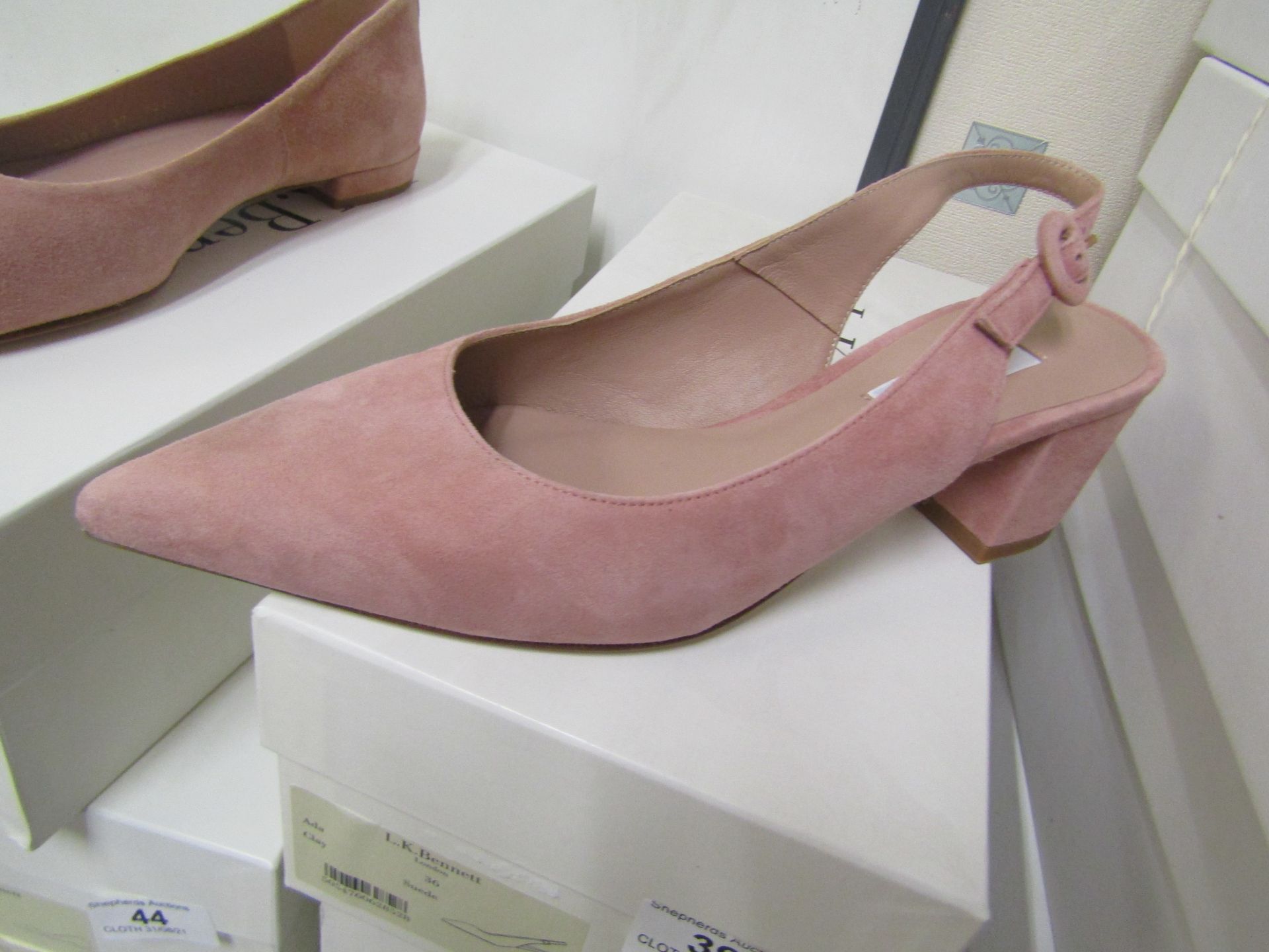 L K Bennett London Ada Clay Suede Shoes size 37 RRP £195 new & boxed see image for design