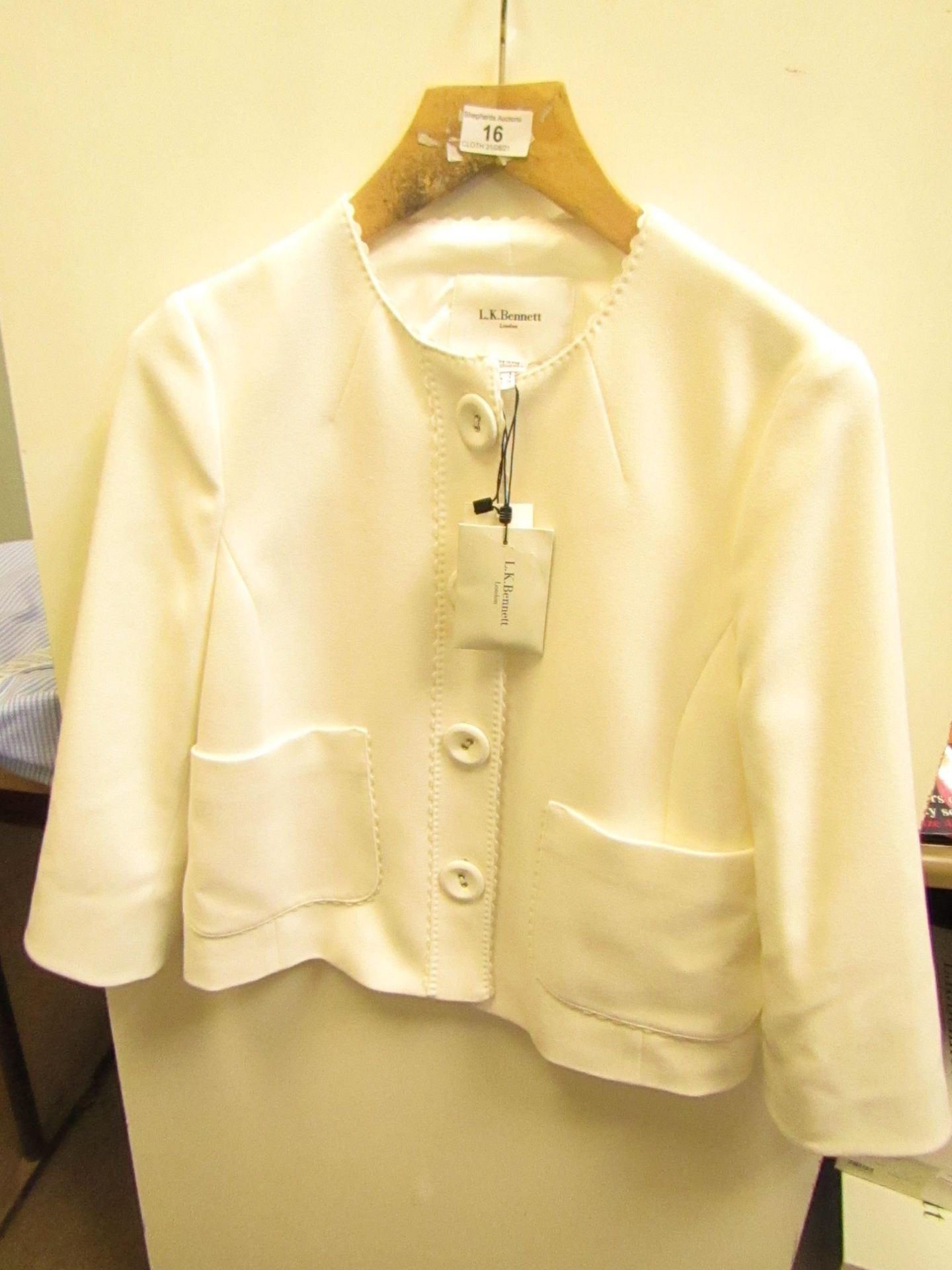 L K Bennett London Millie Cream Jacket size 10 RRP £250 new with tag see image for design