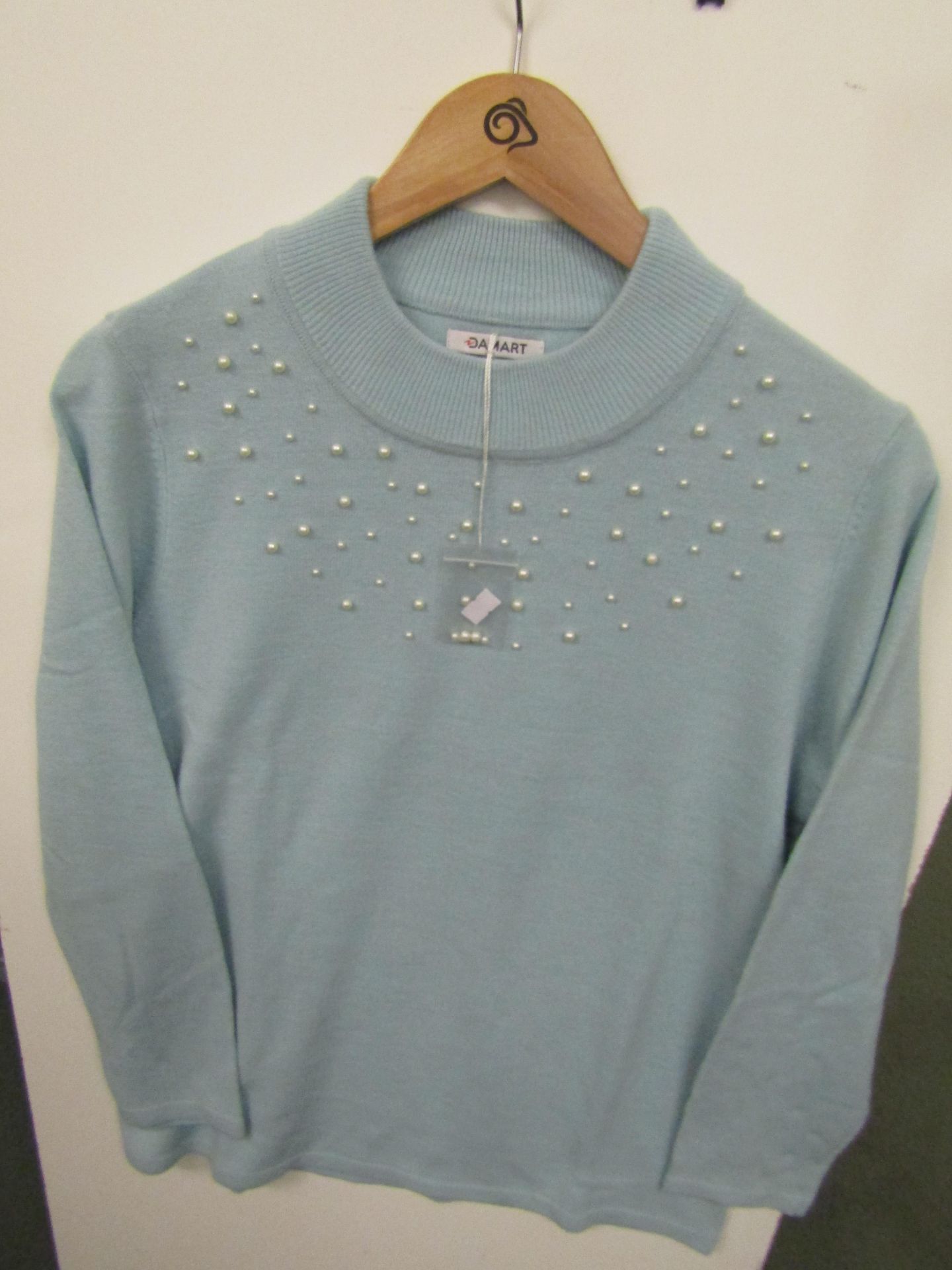 Damart Sweater with Pearls embelishments, new size 14-16