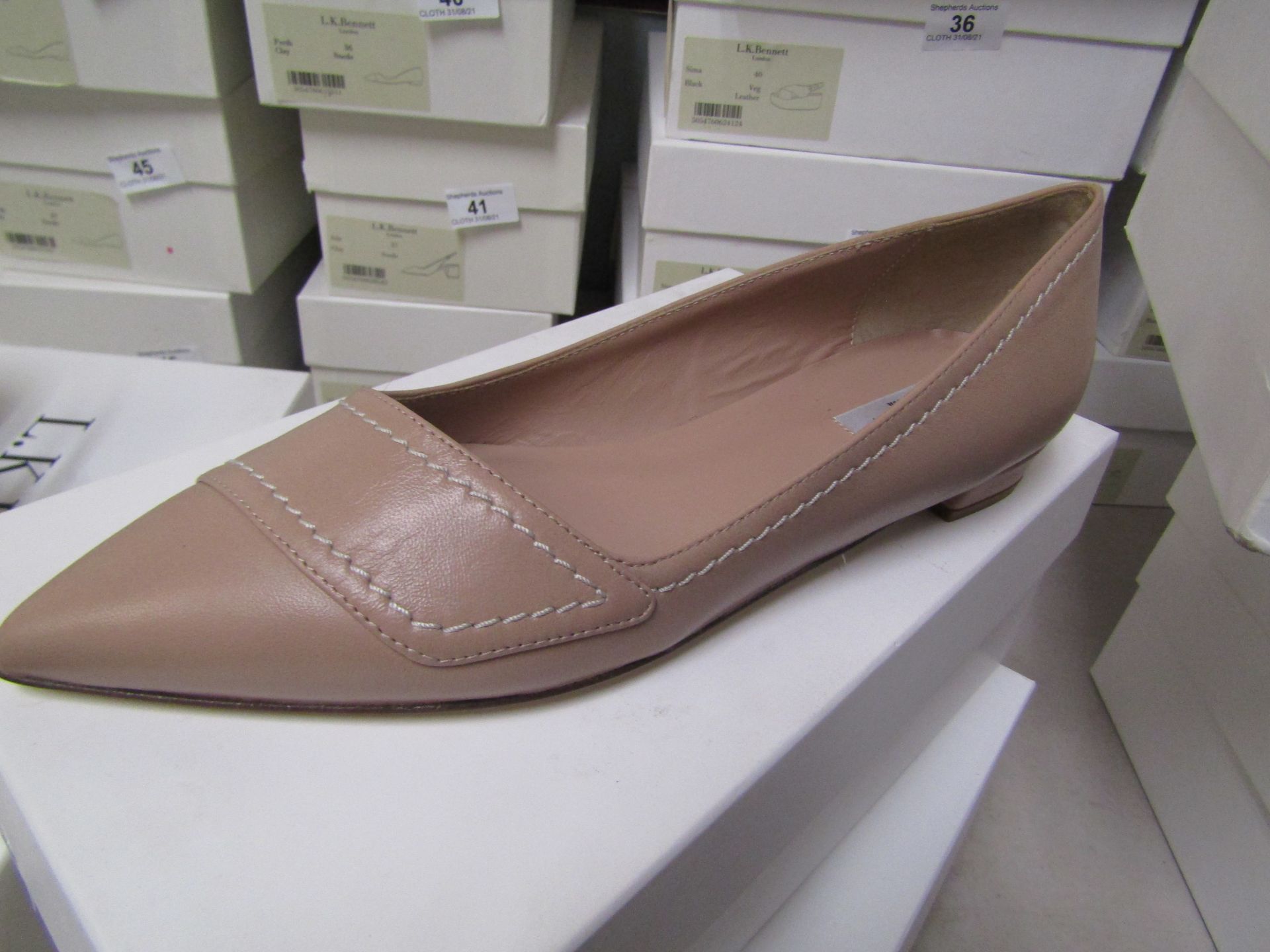 L K Bennett London Polly Trench Nappa Leather Shoes size 39 RRP £195 new & boxed see image for