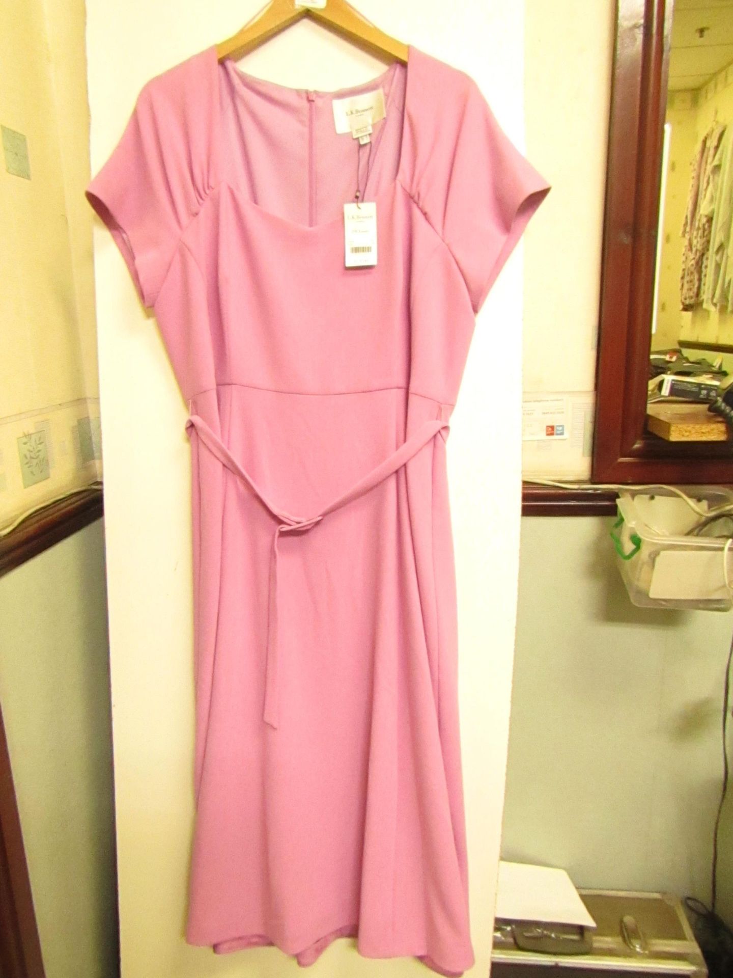 L K Bennett London Emmy Lilac Dress size 18 RRP £250 new with tag see image for design