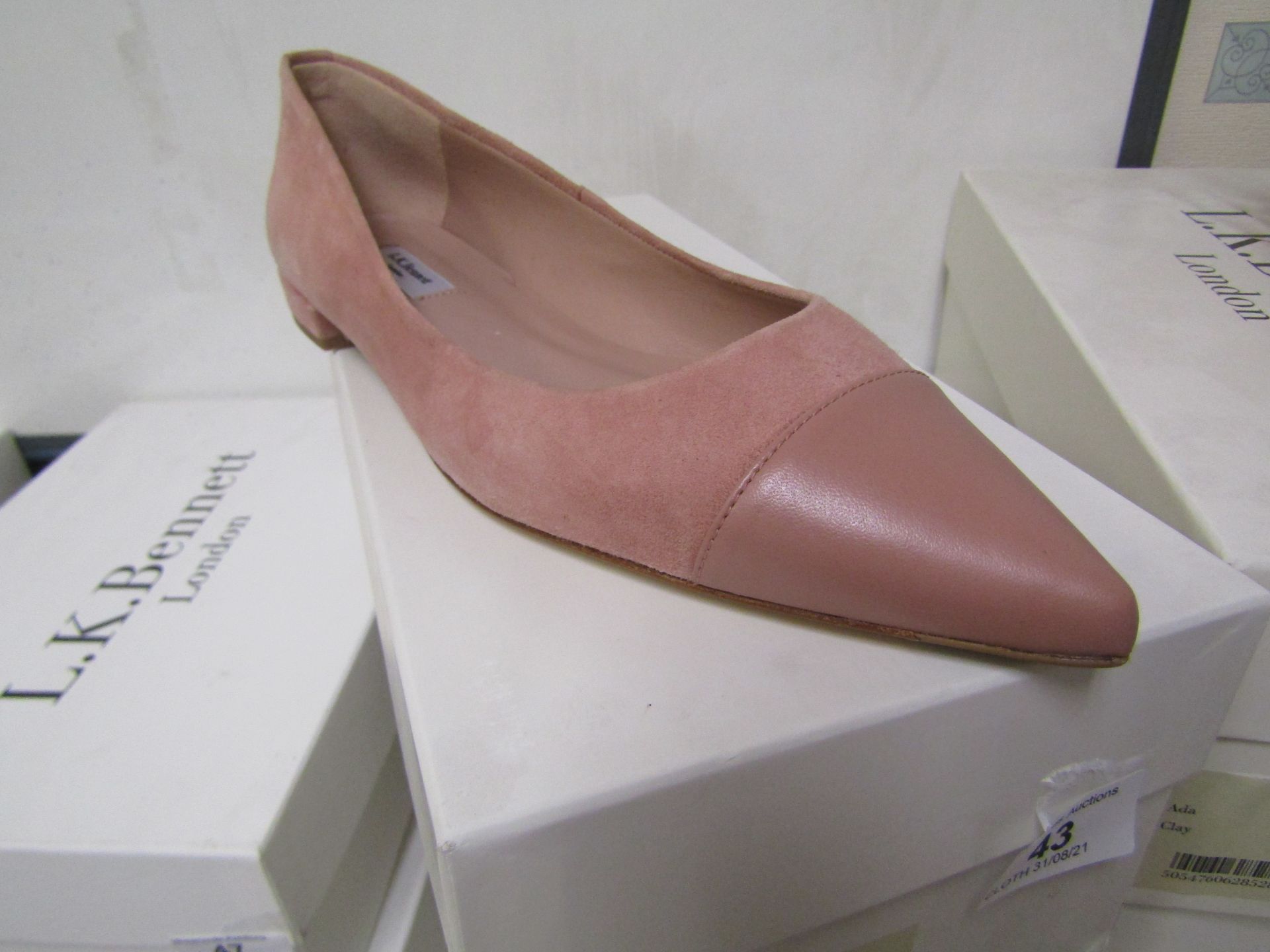 L K Bennett London Perth Clay Suede Shoes size 37 RRP £175 new & boxed see image for design