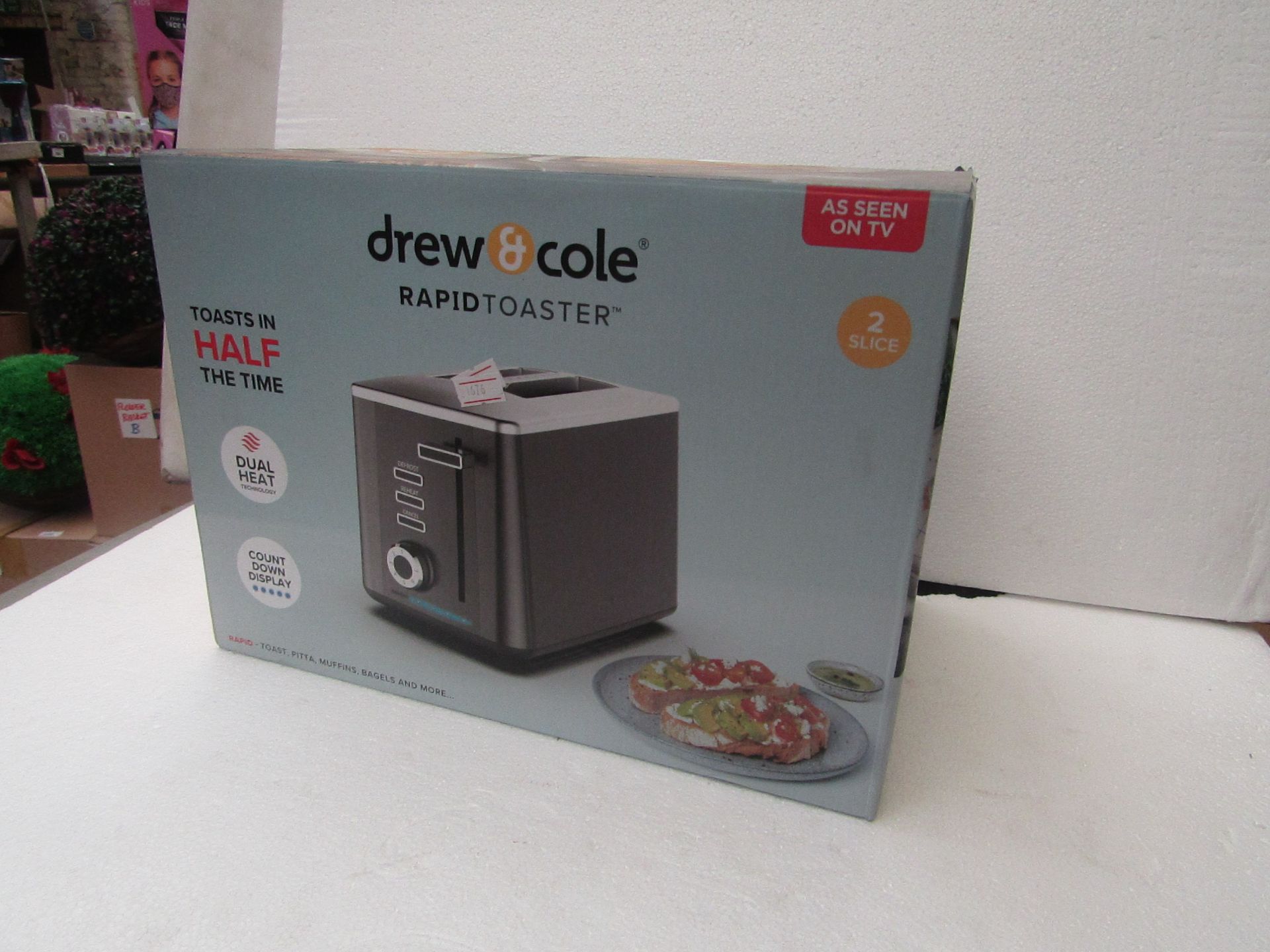 | 1x | DREW AND COLE RAPID 2 SLICE TOASTER | REFURBISHED AND BOXED | NO ONLINE RESALE | SKU - | - Image 2 of 2