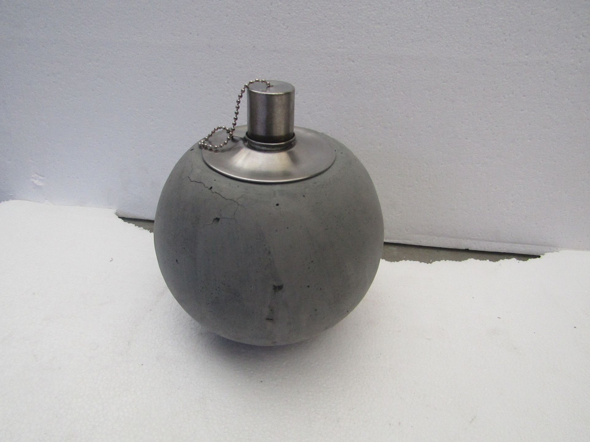 Grey Concrete Citronella Oil Garden Table Lamp - Unchecked & Boxed - £24.99.