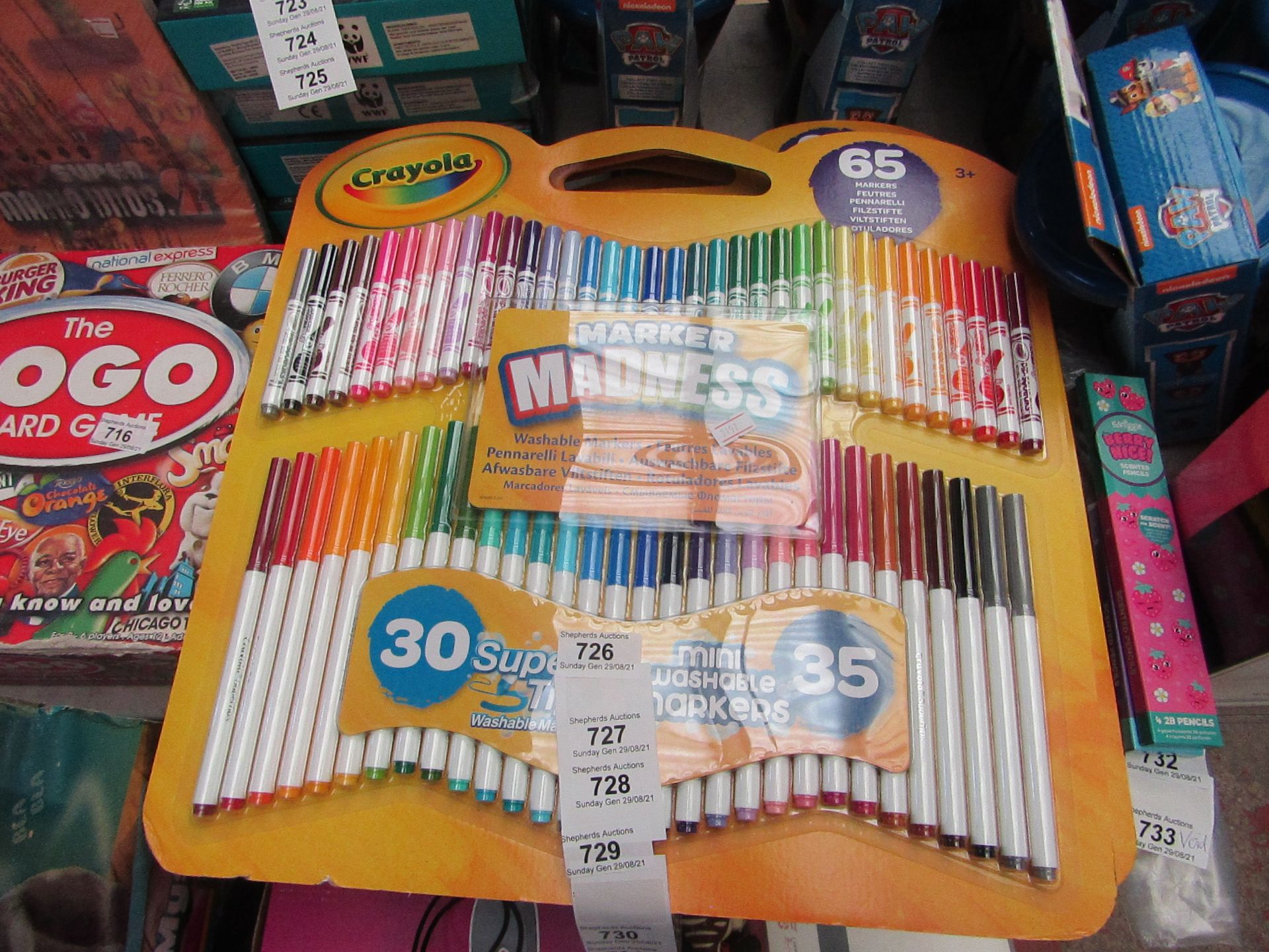Crayola Marker Madness - Pack of 65 Washable Markers - New & Packaged.