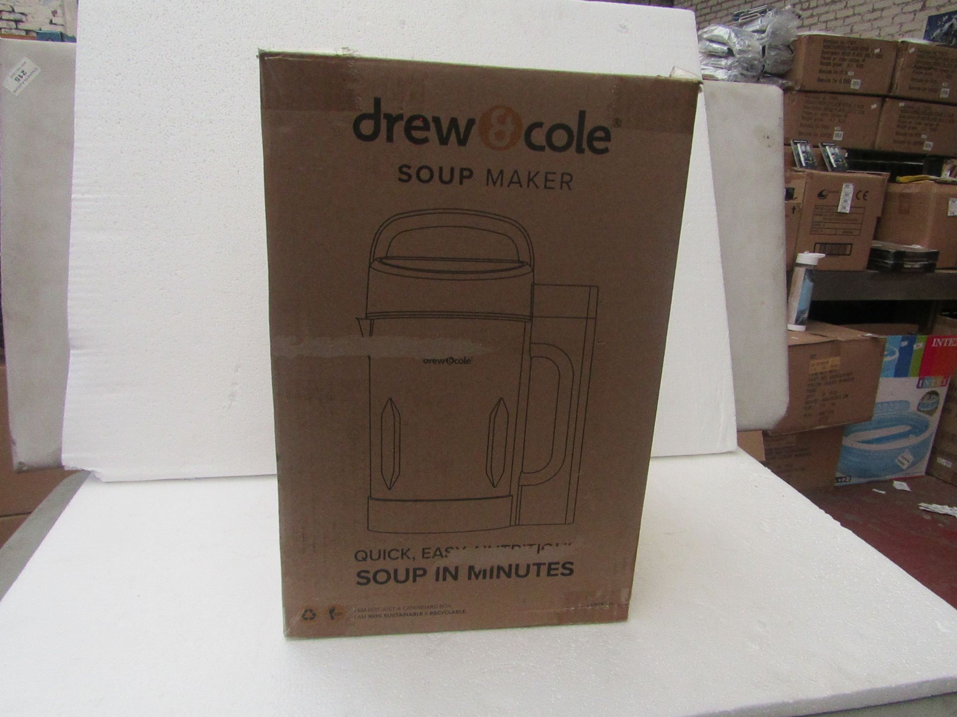 | 1x | DREW AND COLE SOUP MAKER | REFURBISHED AND BOXED | NO ONLINE RESALE | SKU - | RRP £59.99 |