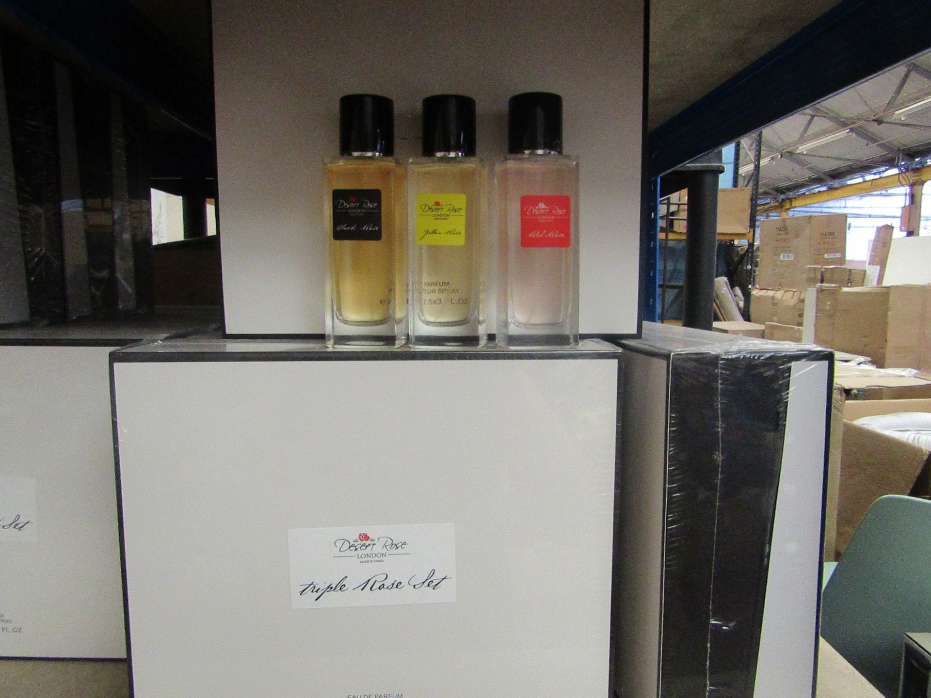 Desert Rose London - Triple Rose Eau De Parfum Vaporisateur Spray (3x 75ml) - New & Boxed. - Image 2 of 2