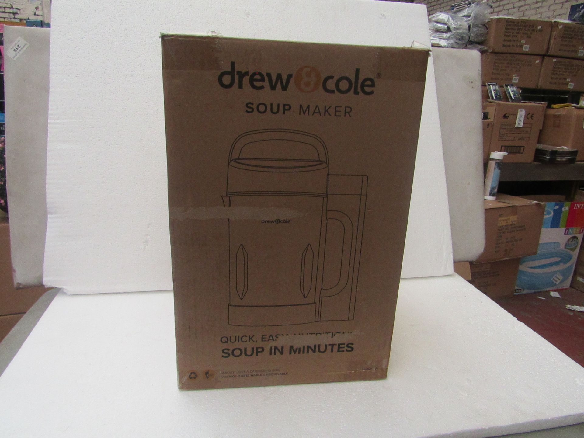 | 1x | DREW AND COLE SOUP MAKER | REFURBISHED AND BOXED | NO ONLINE RESALE | SKU - | RRP £59.99 |