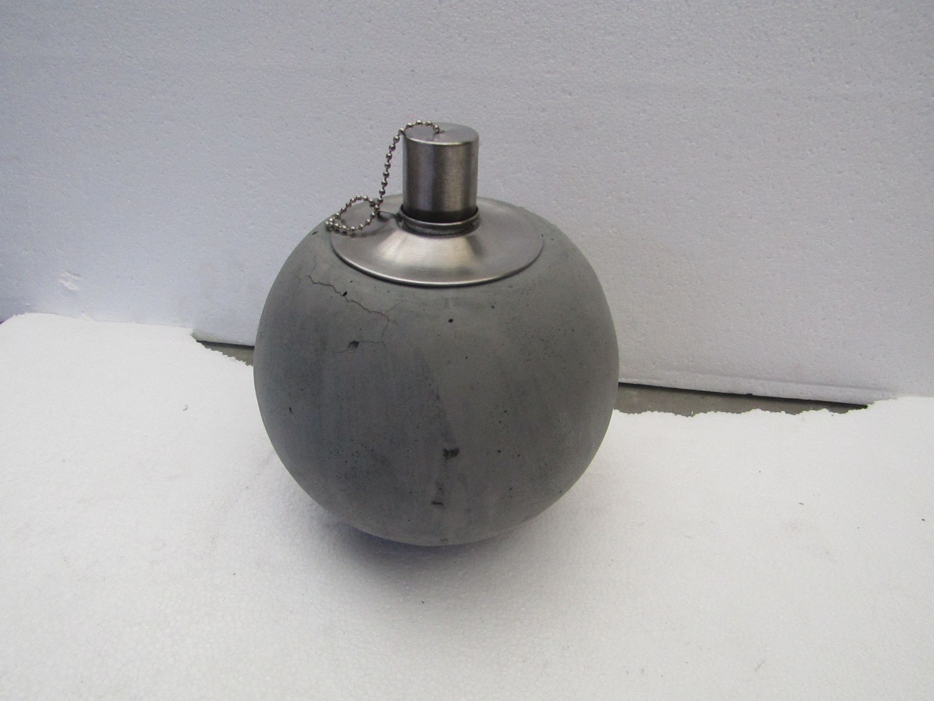 Grey Concrete Citronella Oil Garden Table Lamp - Unchecked & Boxed - £24.99.