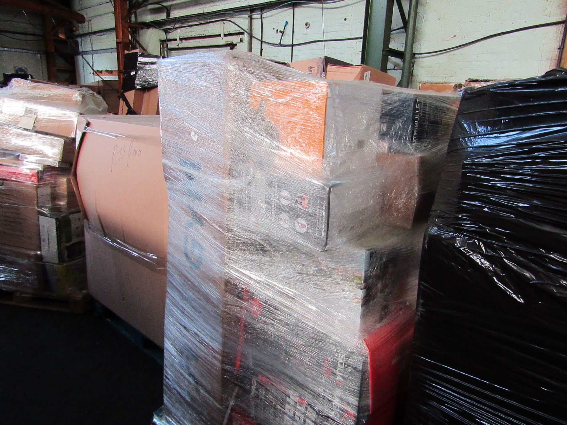 1X PALLET CONTAINING HOME ELECTRICAL AND SOME FITNESS GEAR | PLEASE BE AWARE THESE PALLETS ARE