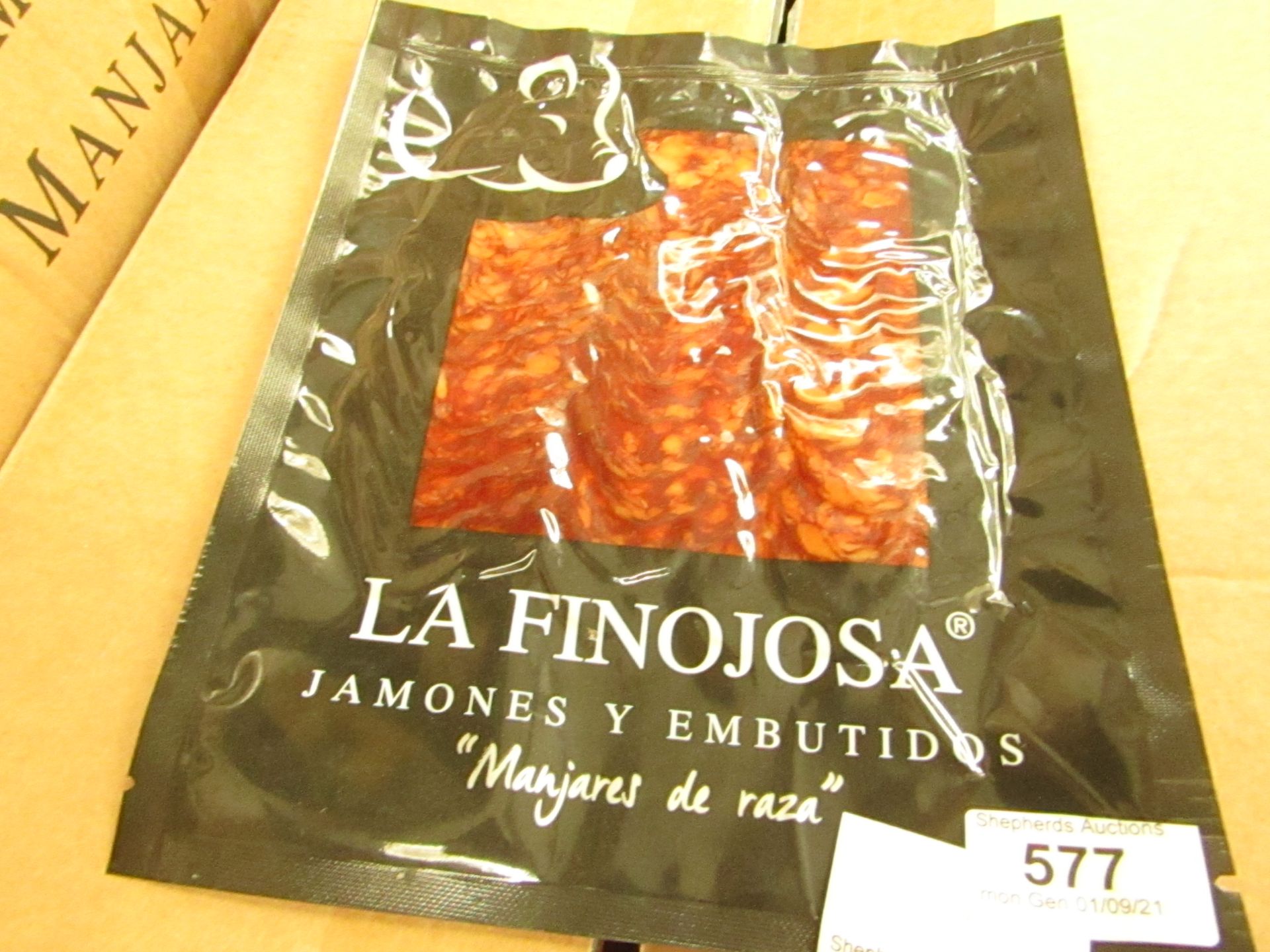 10 X 100G PACKETS LA FINOJOSA chorizo BB 13.3.22 RRP £5 PER PACKET IBERICO DE BELLOTA PATA NEGRA NEW