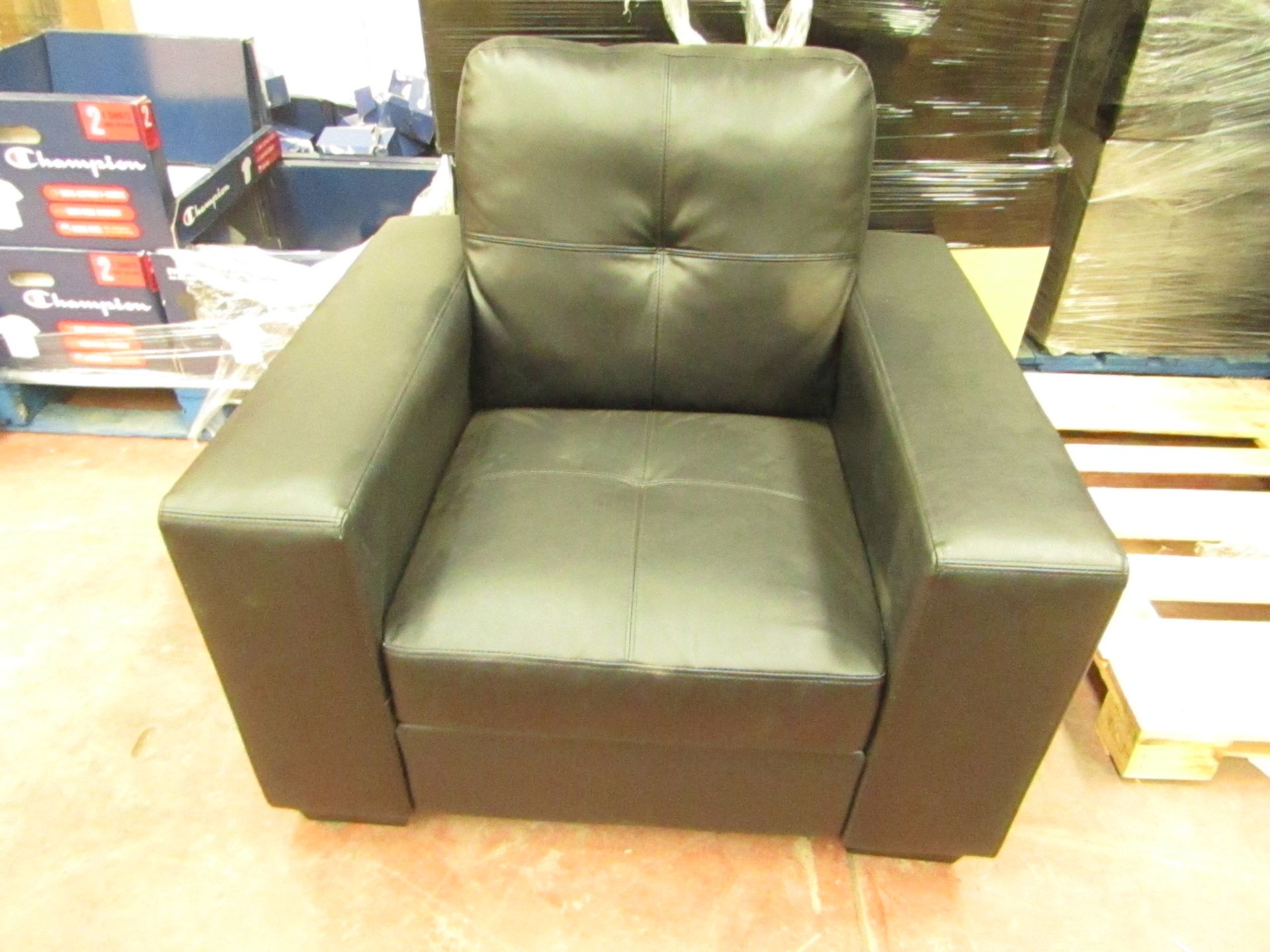1 x LOFT INTERIORS Roma Armchair in Black Bonded Leather RRP ¶œ150 SKU LOF-SF100041-3 TOTAL RRP ¶