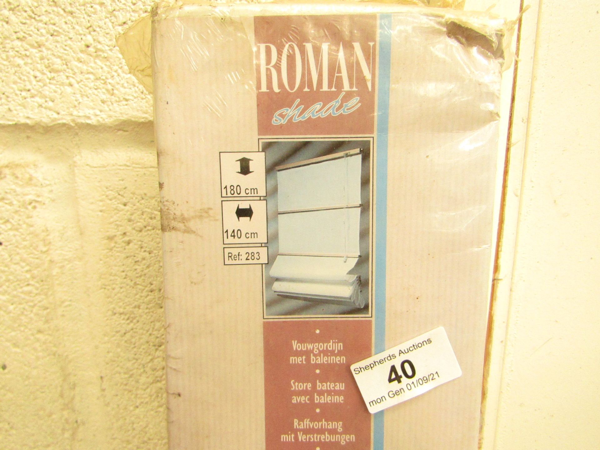 Roman Shade Style Blind - Drop 180cm X Width 140cm - Unchecked & Boxed.