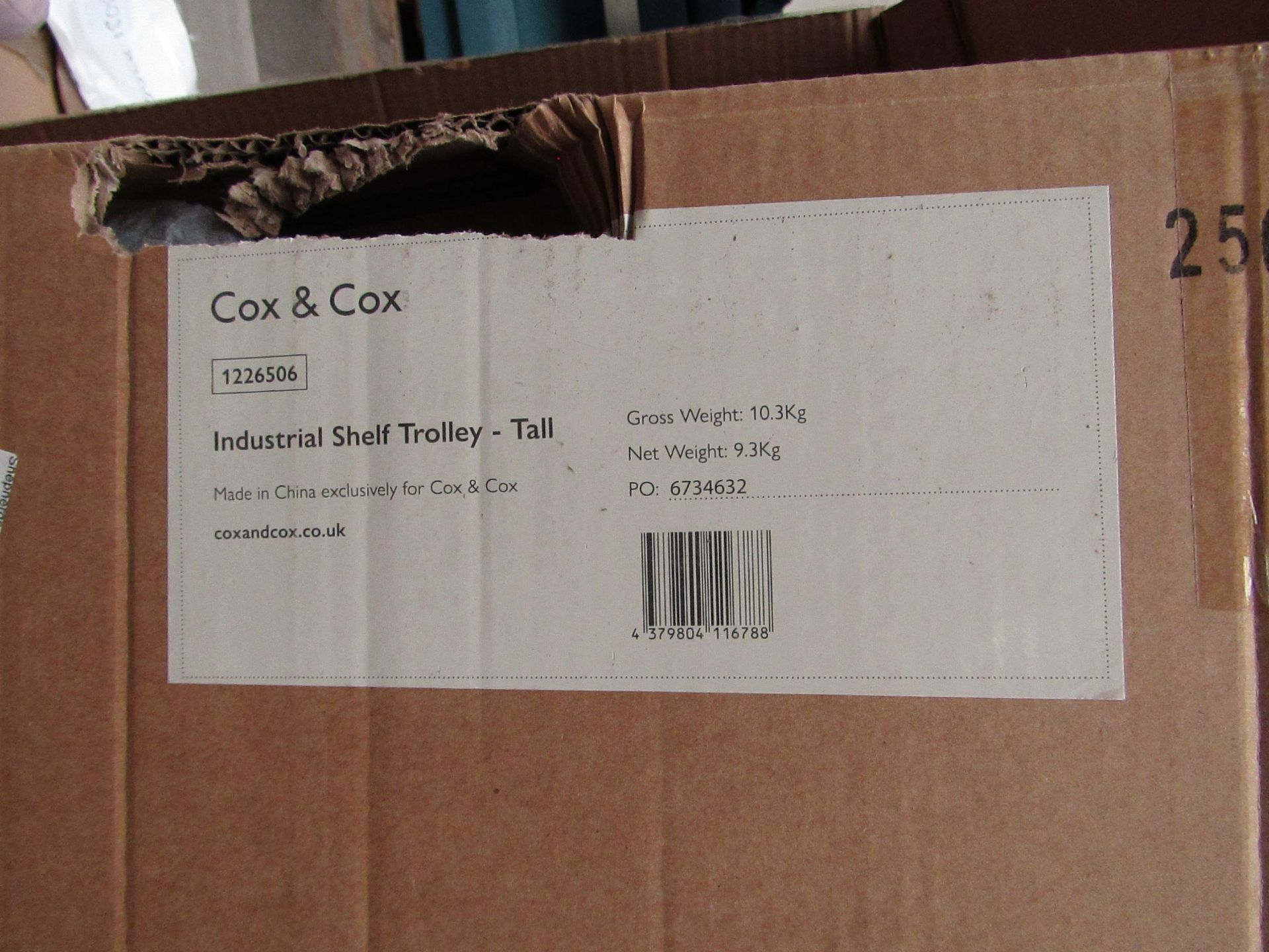 | 1X | COX & COX INDUSTRIAL SHELF TROLLY - TALL | UNCHECKED & BOXED | RRP £350 |