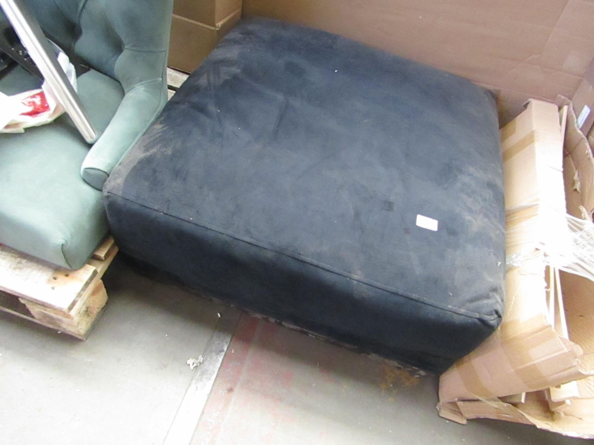 1 x Swoon Denver Easy Velvet Footstool in Black Dark RRP £599 SKU SWO-
