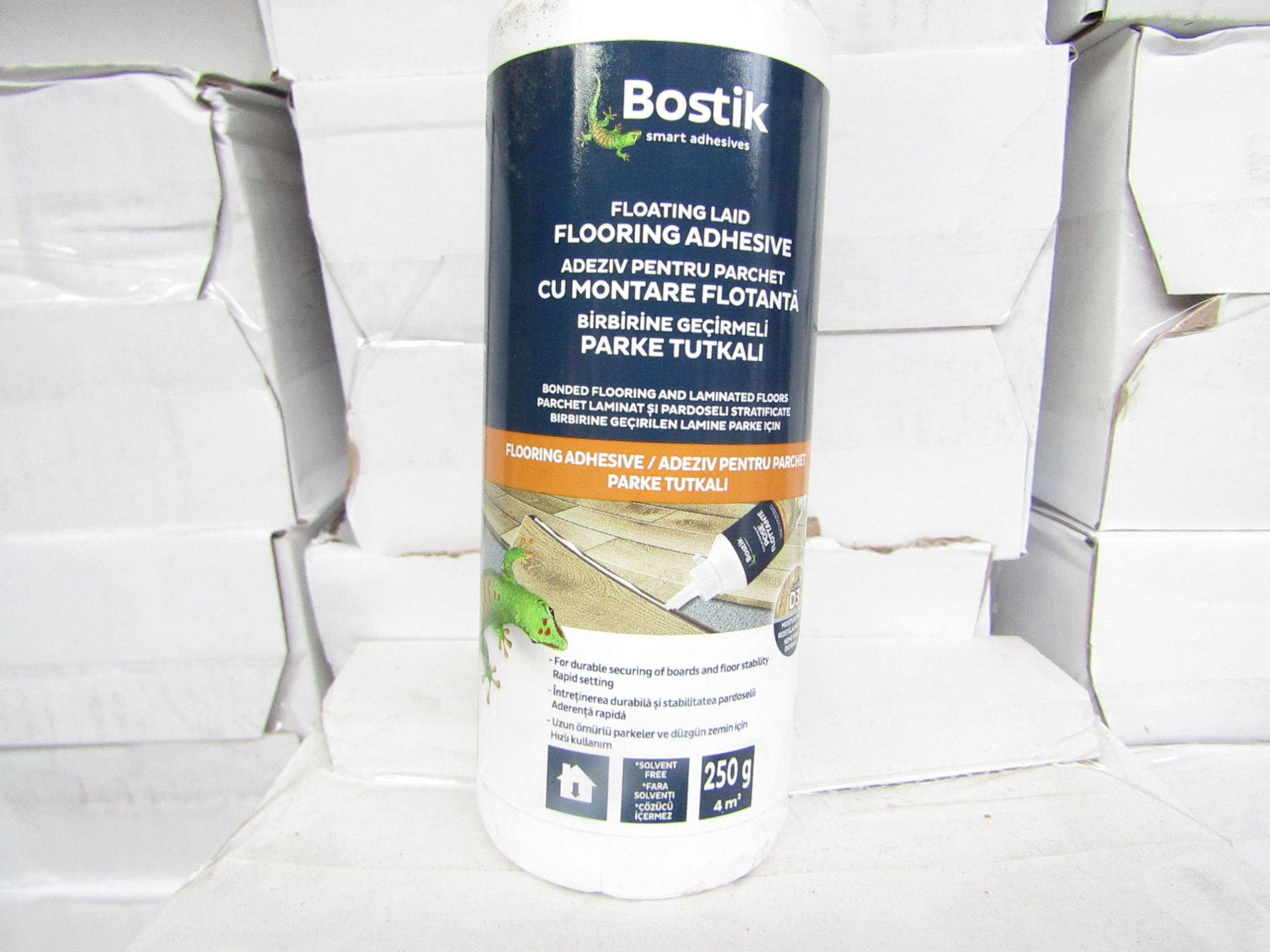 12x Bostik - Floating Laid Flooring Adhesive - 250g Tubs - Unused & Boxed.