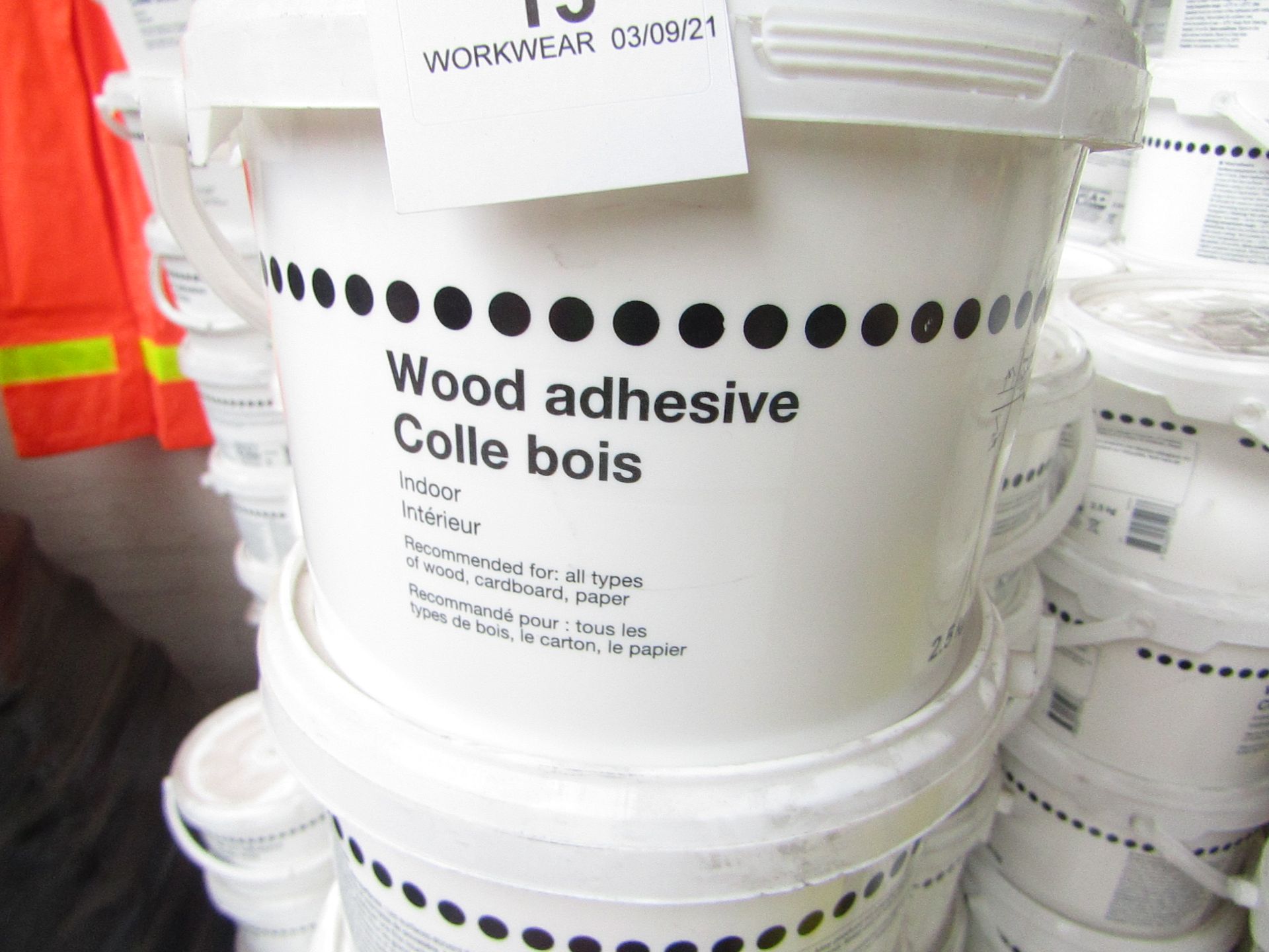10x Wood Adhesive (Suitable for Wood, Cardboard & Paper) - 2.5 Litres - All Unused & Sealed.