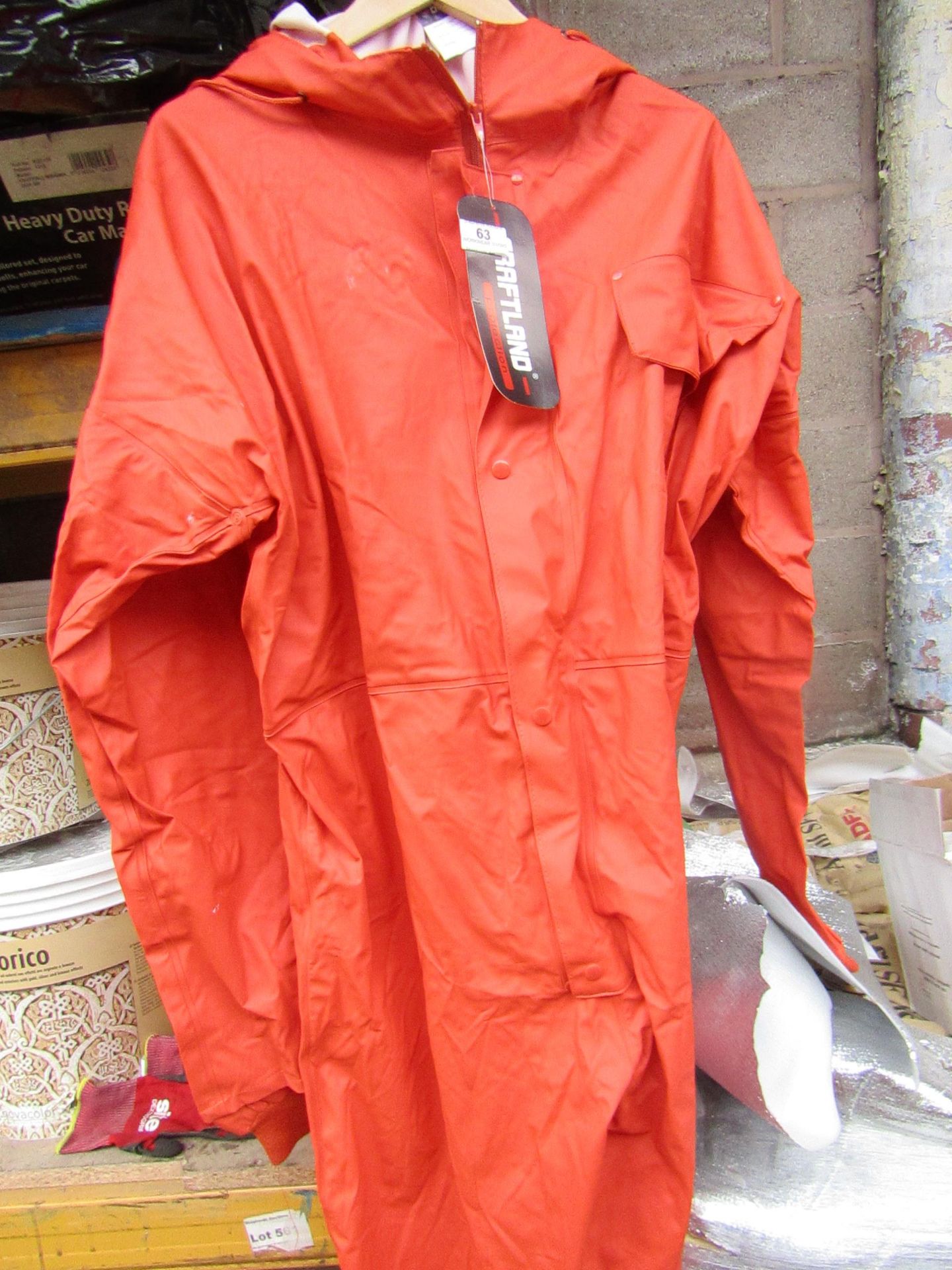 Craftland - Protective PVC Coverall - Sun Burnt Orange - Size XXL - Unused, No Packaging.