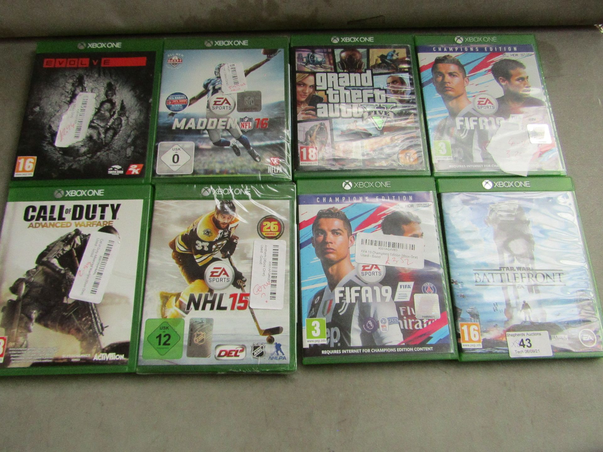 8x Various Games for Xbox one, all unchecked