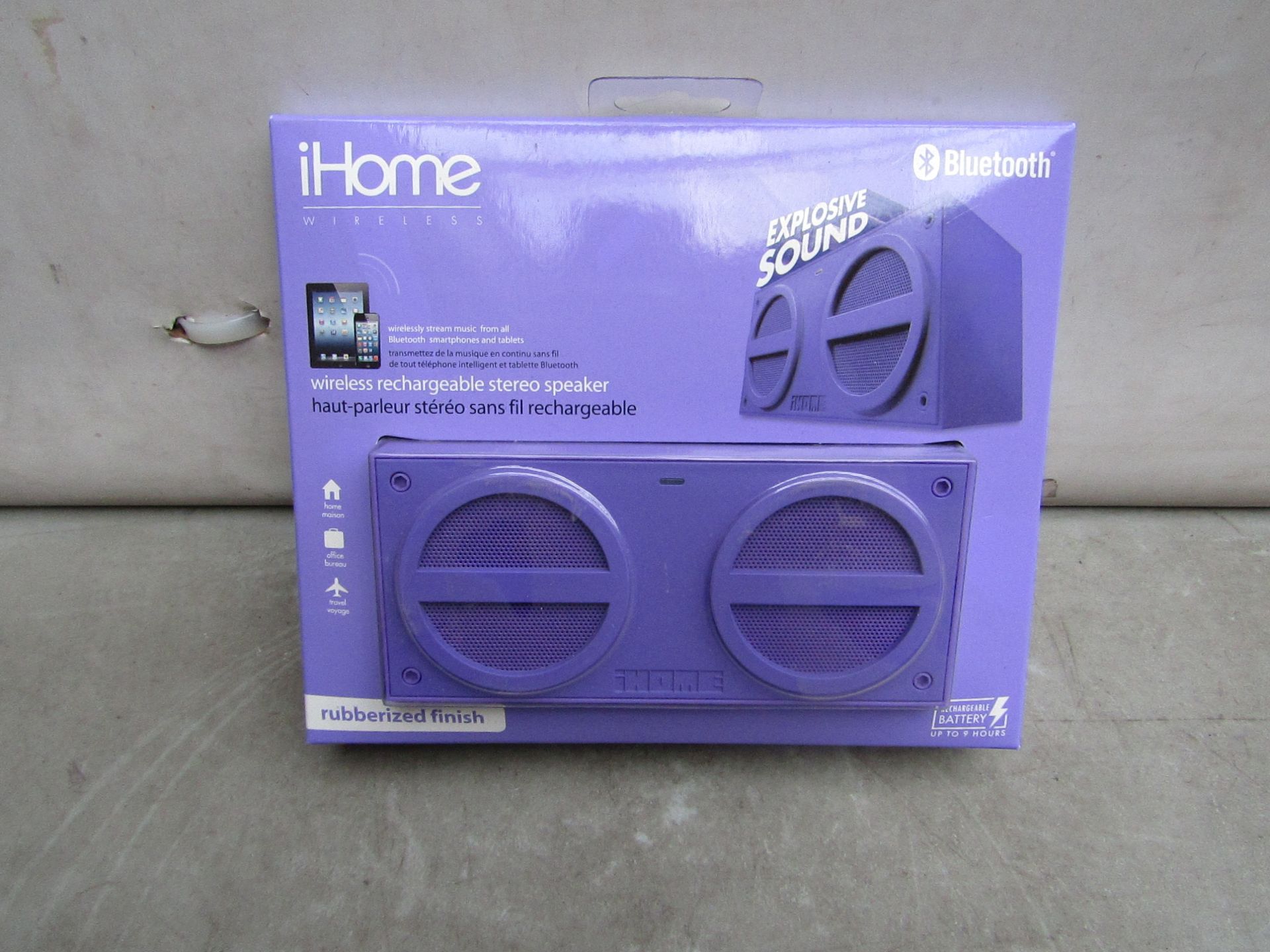 4x iHome Bluetooth wireless rechargeable speakers, all new and packaged.