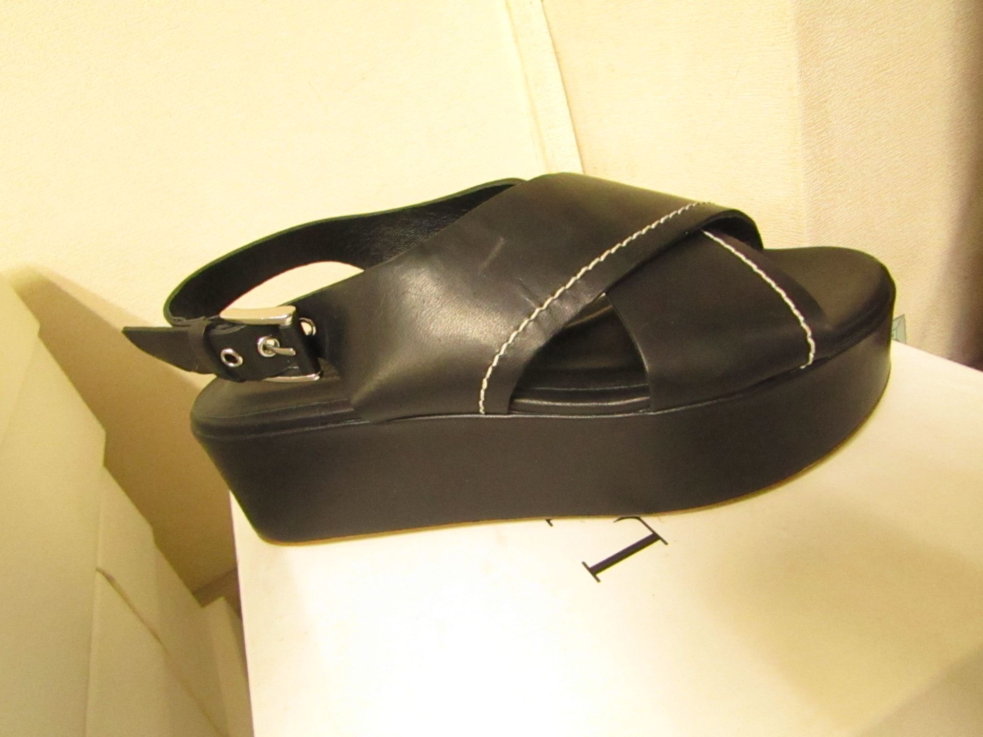 L K Bennett London Sima Black Veg Leather Shoes size 37 RRP £250 new & boxed see image for design