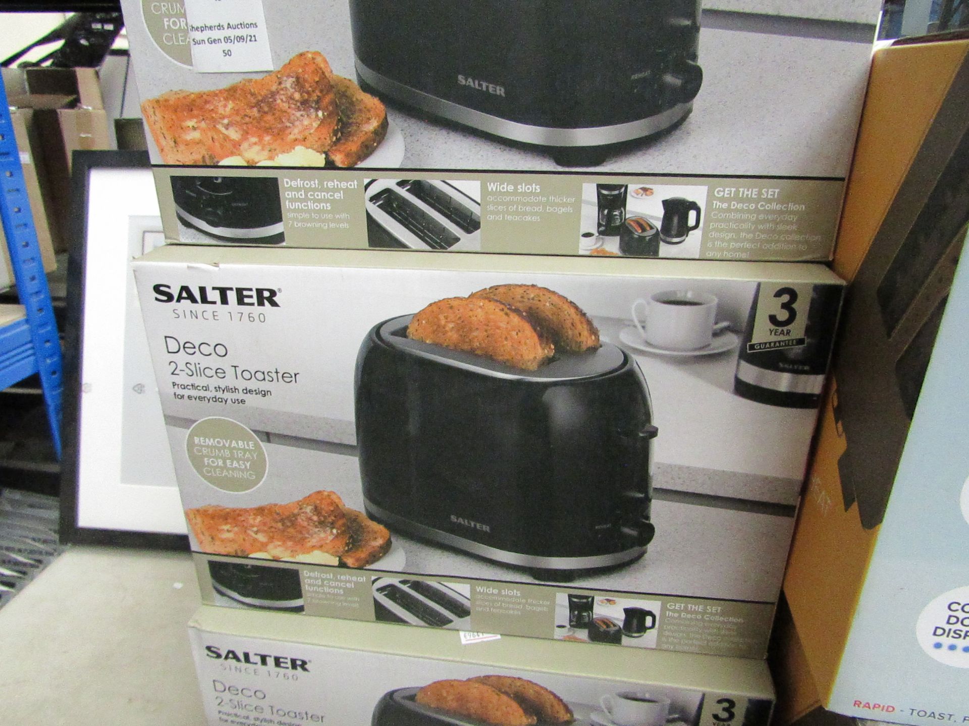 Salter Deco 2 Slice Toaster With Removable Crumb Tray - Refurbished & Boxed - RRP £19.99.