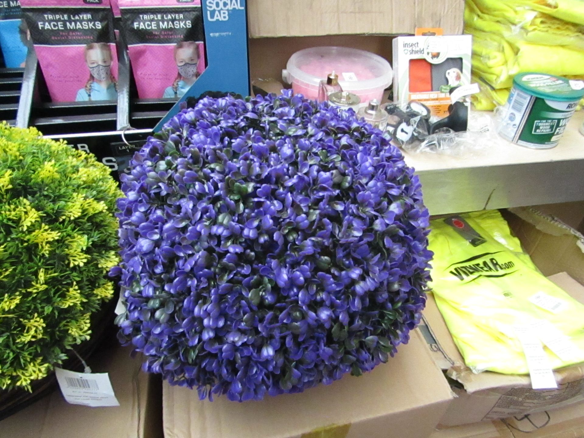 Flower Topiary Garden Ball 12" - Unused & Boxed. - Please See See Image For Design.