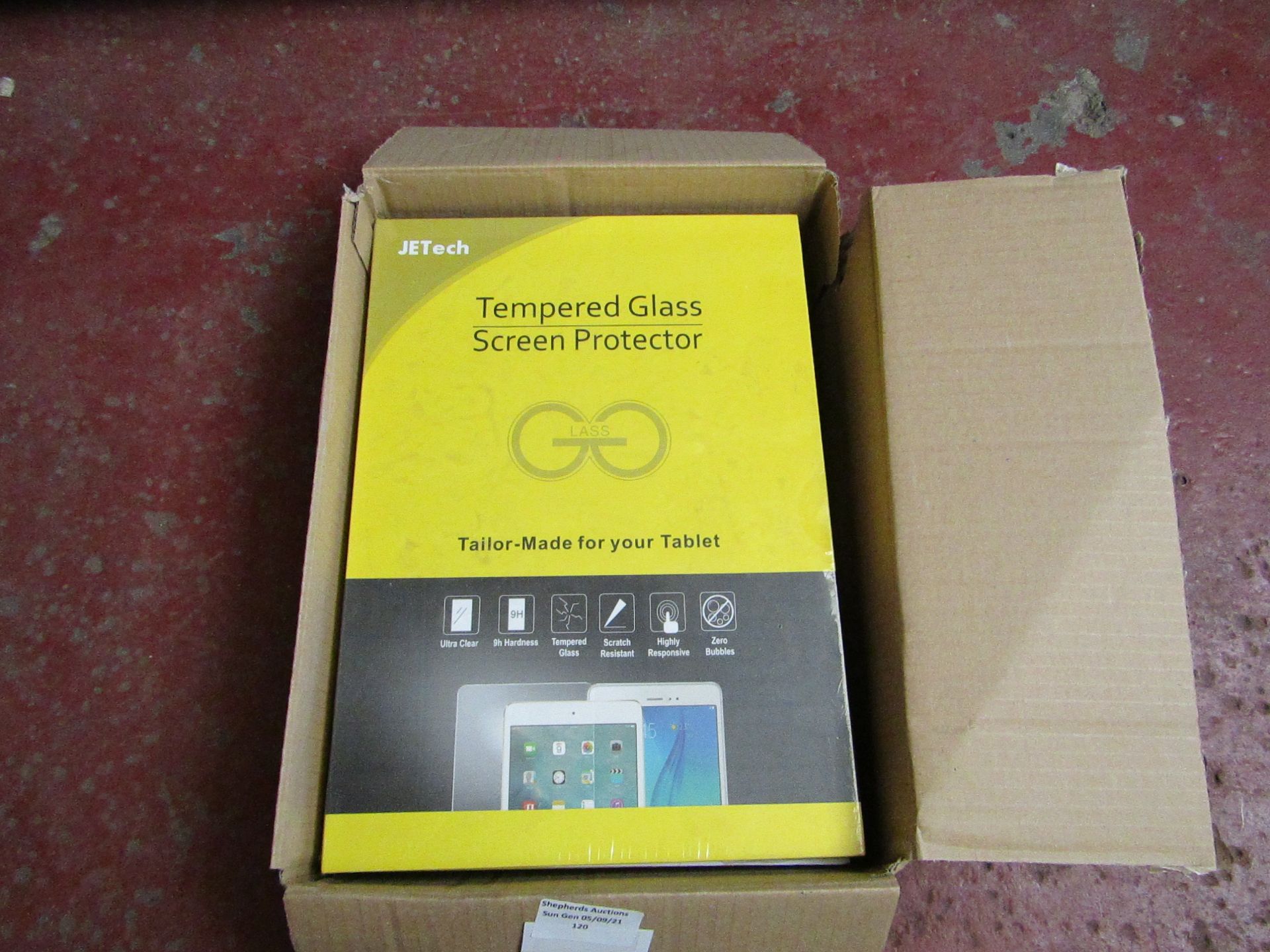 2x Jtech - Tempered Glass Screen Protector - Tailor Made for Your Tablet - New & Packaged.
