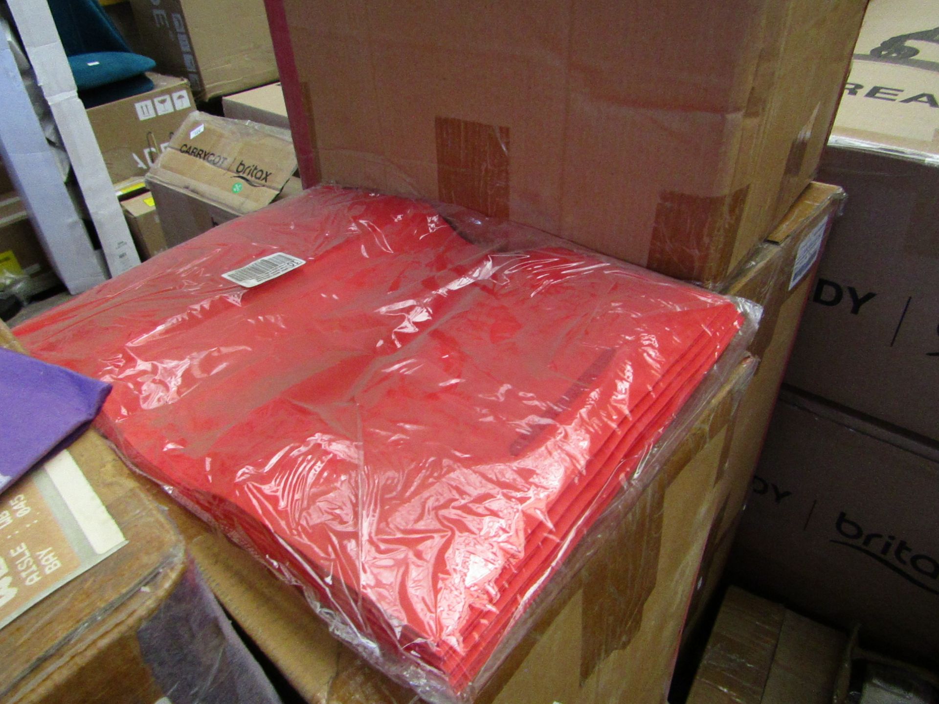 5x Packs of 10x Large Red Carrier Bag with Rope Handle (30w x 40h x 12g cms) - New & Packaged.