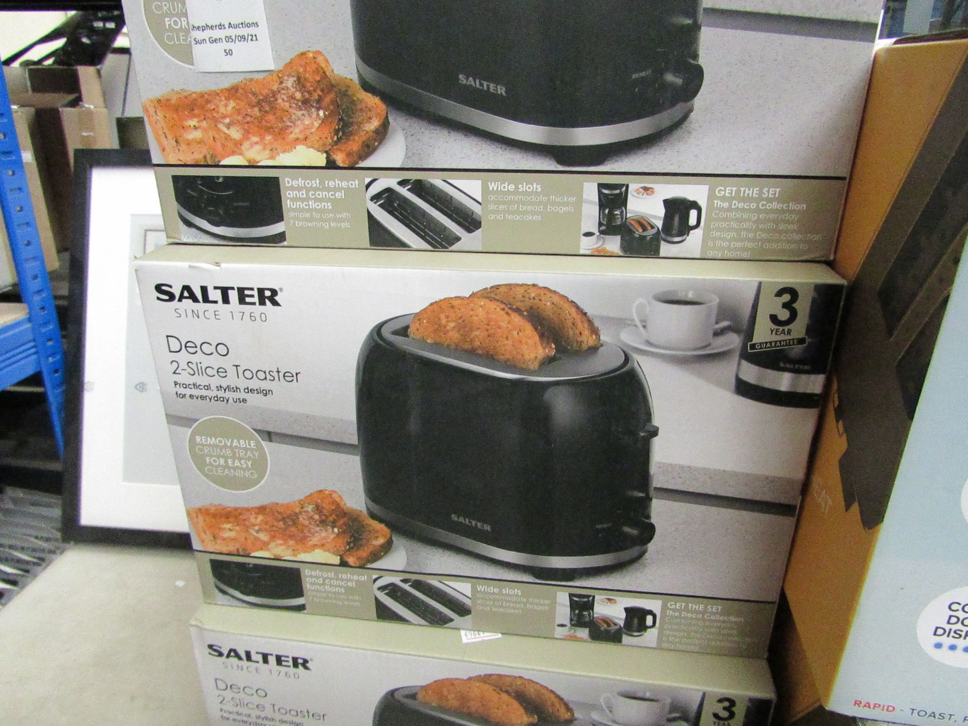 Salter Deco 2 Slice Toaster With Removable Crumb Tray - Refurbished & Boxed - RRP £19.99.