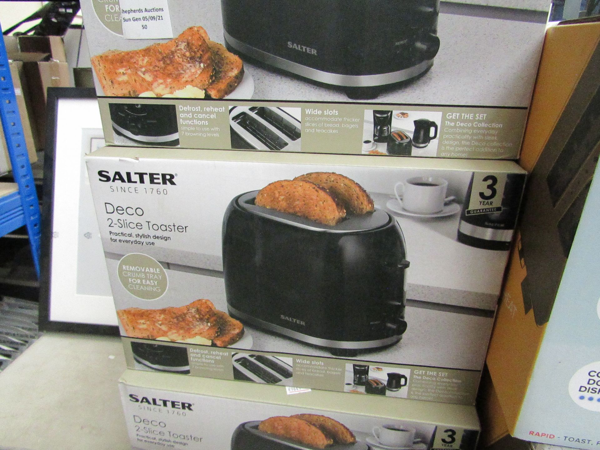 Salter Deco 2 Slice Toaster With Removable Crumb Tray - Refurbished & Boxed - RRP £19.99.