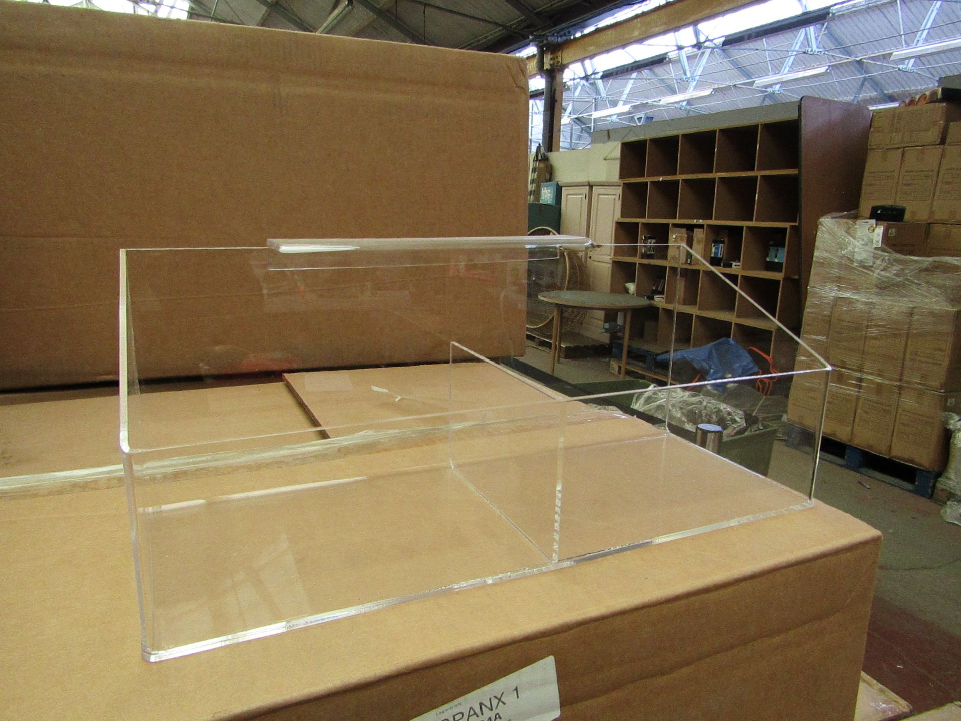 2x Spanx - Transparent Double Bin For Ladder ( 38cm Long X 15cm Tall X 15 Wide ) - Good Condition.