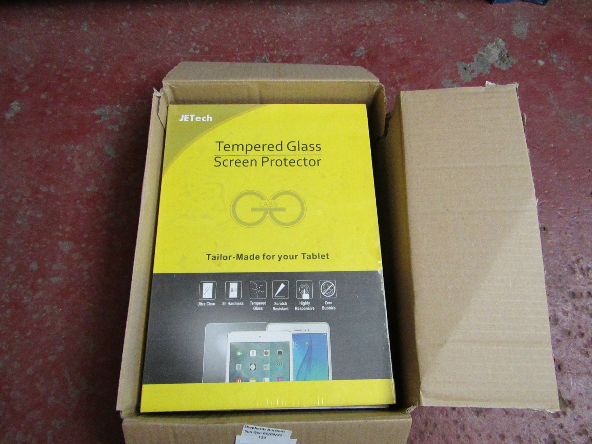 2x Jtech - Tempered Glass Screen Protector - Tailor Made for Your Tablet - New & Packaged.