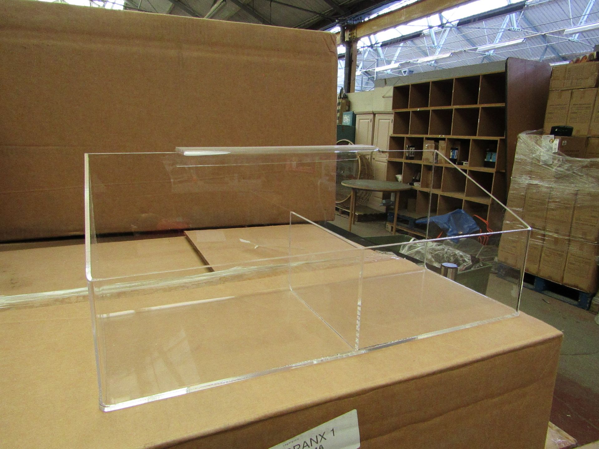 2x Spanx - Transparent Double Bin For Ladder ( 38cm Long X 15cm Tall X 15 Wide ) - Good Condition.