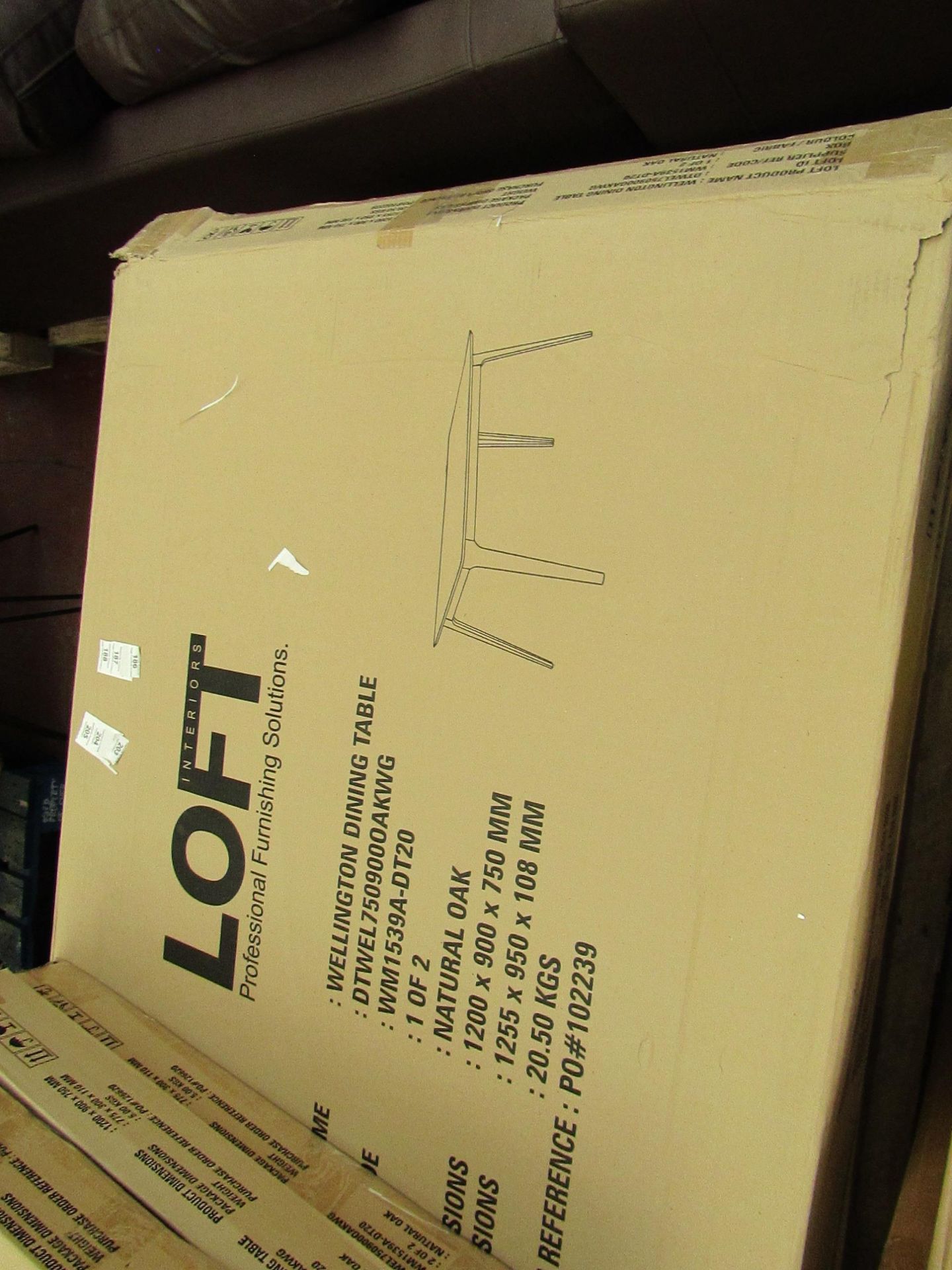 | 1X | LOFT WELLINGTON DINING TABLE | COMES IN 2 BOXES | UNCHECKED & BOXED | RRP œ200 |