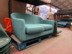 | 1X | MADE.COM TUBBY 2 SEATER SOFA, SOFT TEAL | NO MAJOR DAMAGE & FEET PRESENT | RRP £399 |