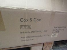 | 1X | COX & COX INDUSTRIAL SHELF TROLLY - TALL | UNCHECKED & BOXED | RRP œ350 |