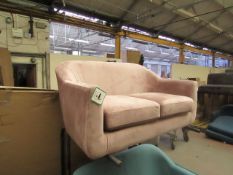 | 1X | MADE.COM TUBBY 2 SEATER SOFA, HEATHER PINK VELVET | HAS MARKS ON THE MATERIAL SO WILL NEED