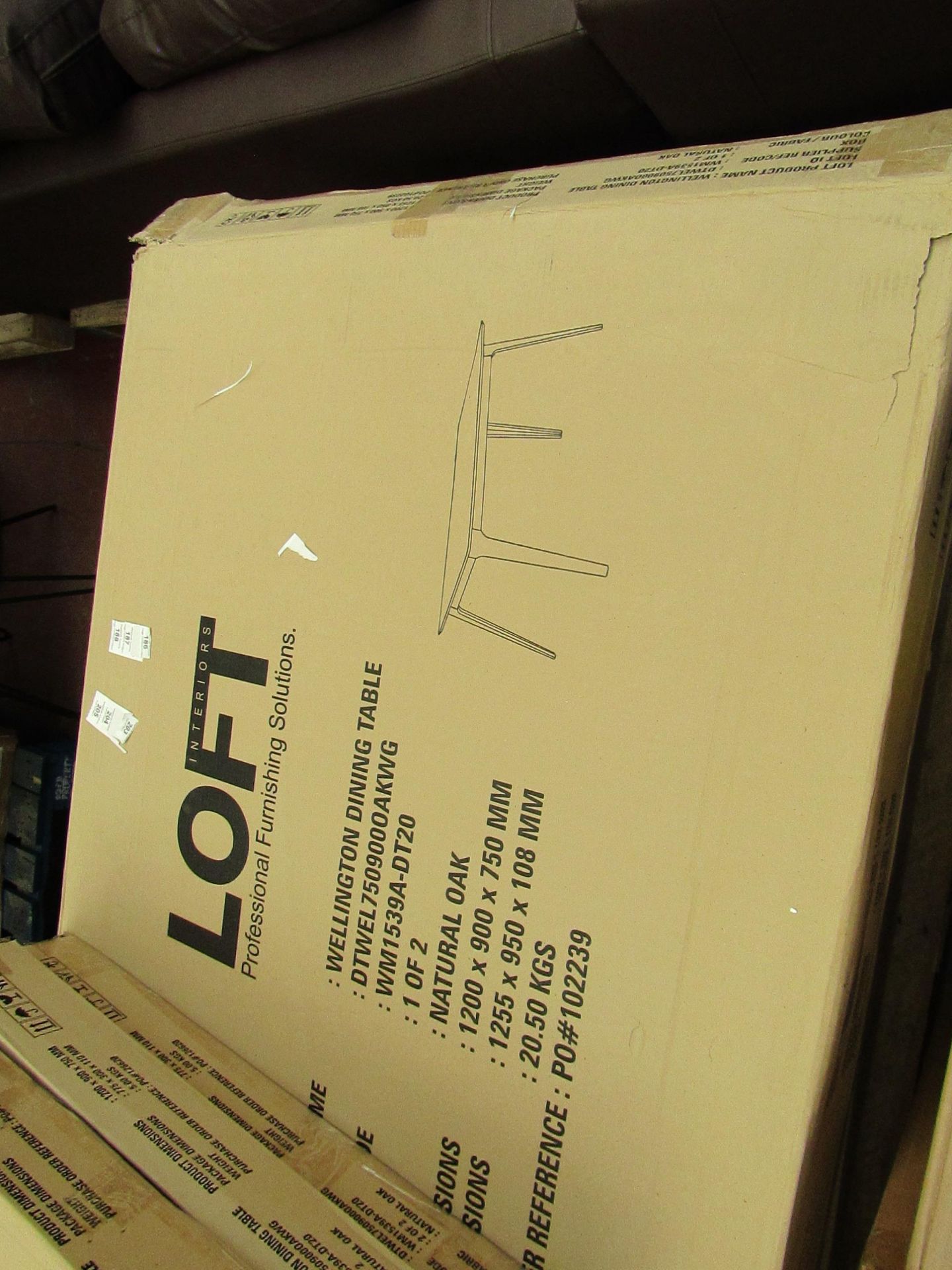 | 1X | LOFT WELLINGTON DINING TABLE | COMES IN 2 BOXES | UNCHECKED & BOXED | RRP œ200 |