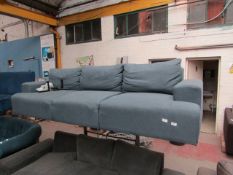 | 1X | MADE.COM OSKAR 3 SEATER SOFA, AEGEAN BLUE | NO VISIBLE DAMAGE (NO GUARANTEE) WITH FEET |