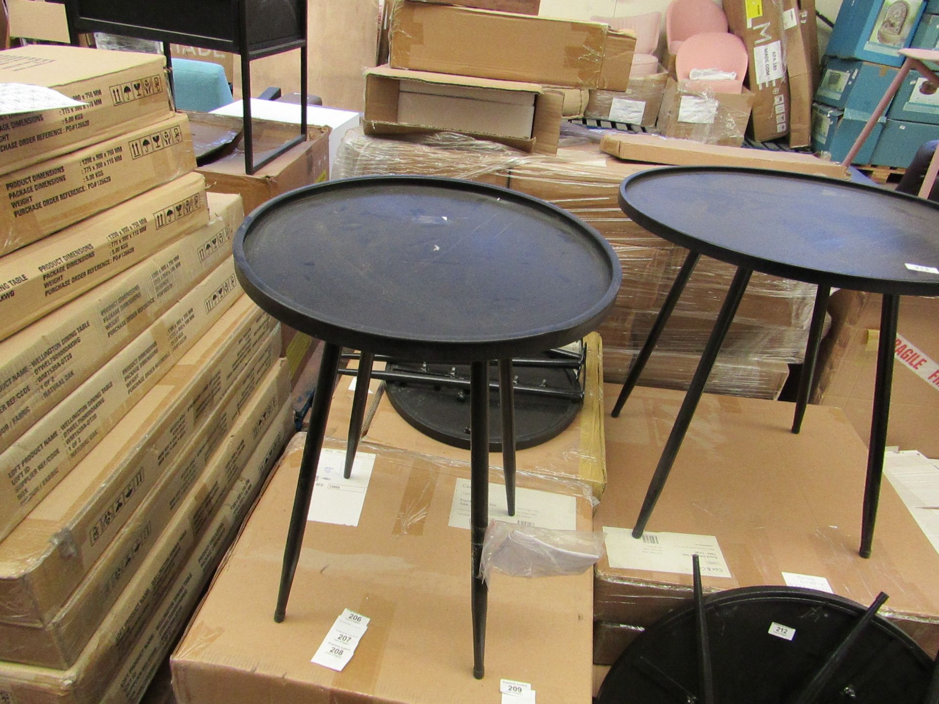 | 1X | COX & COX ROUND INDUSTRAIL SIDE TABLE - SMALL | UNCHECKED & BOXED | RRP ?95 |